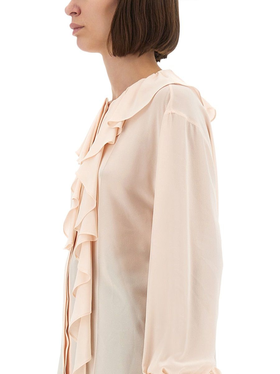 ALEXANDER MCQUEEN Ruffled Silk Shirt - Size 40 IT