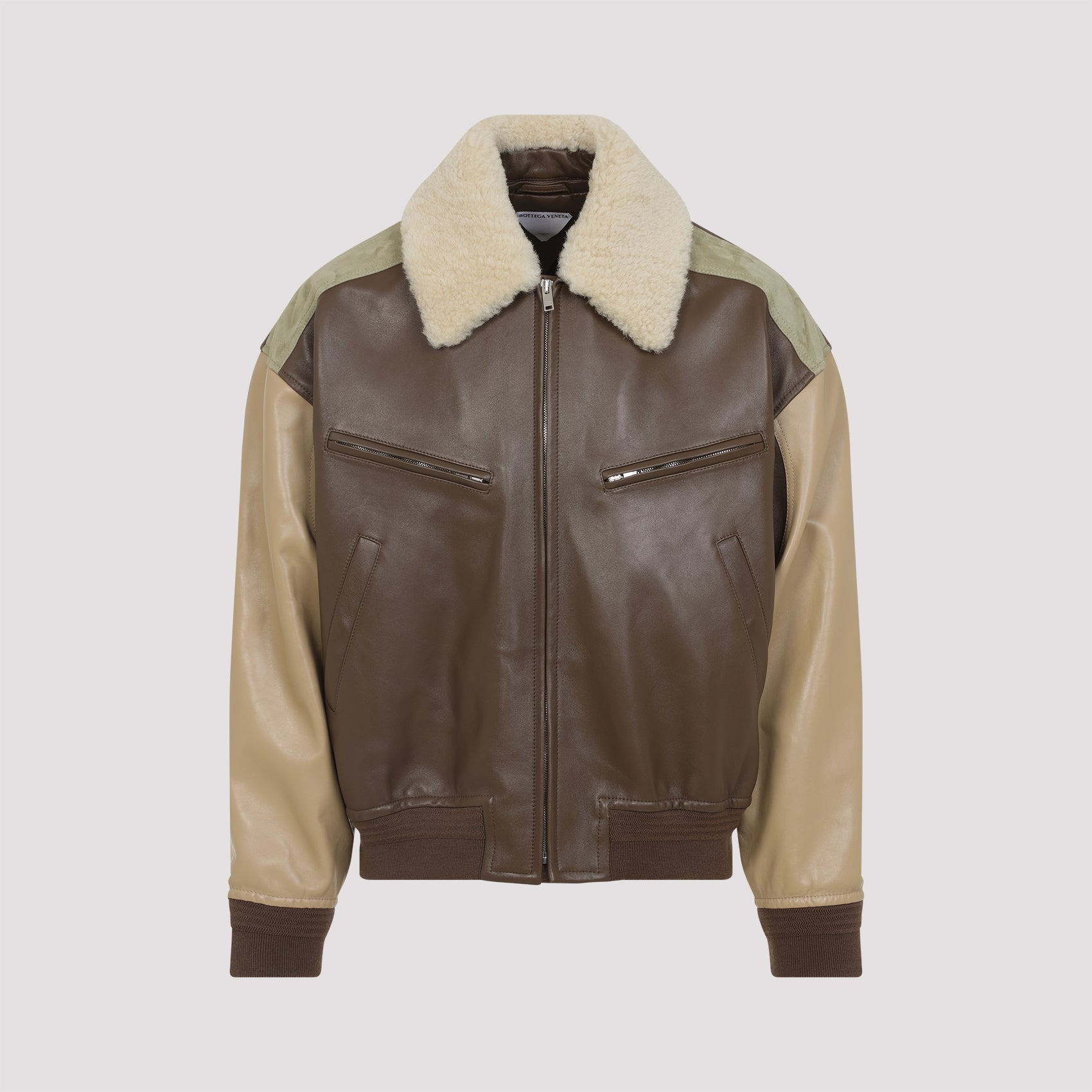 BOTTEGA VENETA Multicolored Leather Bomber Jacket for Men