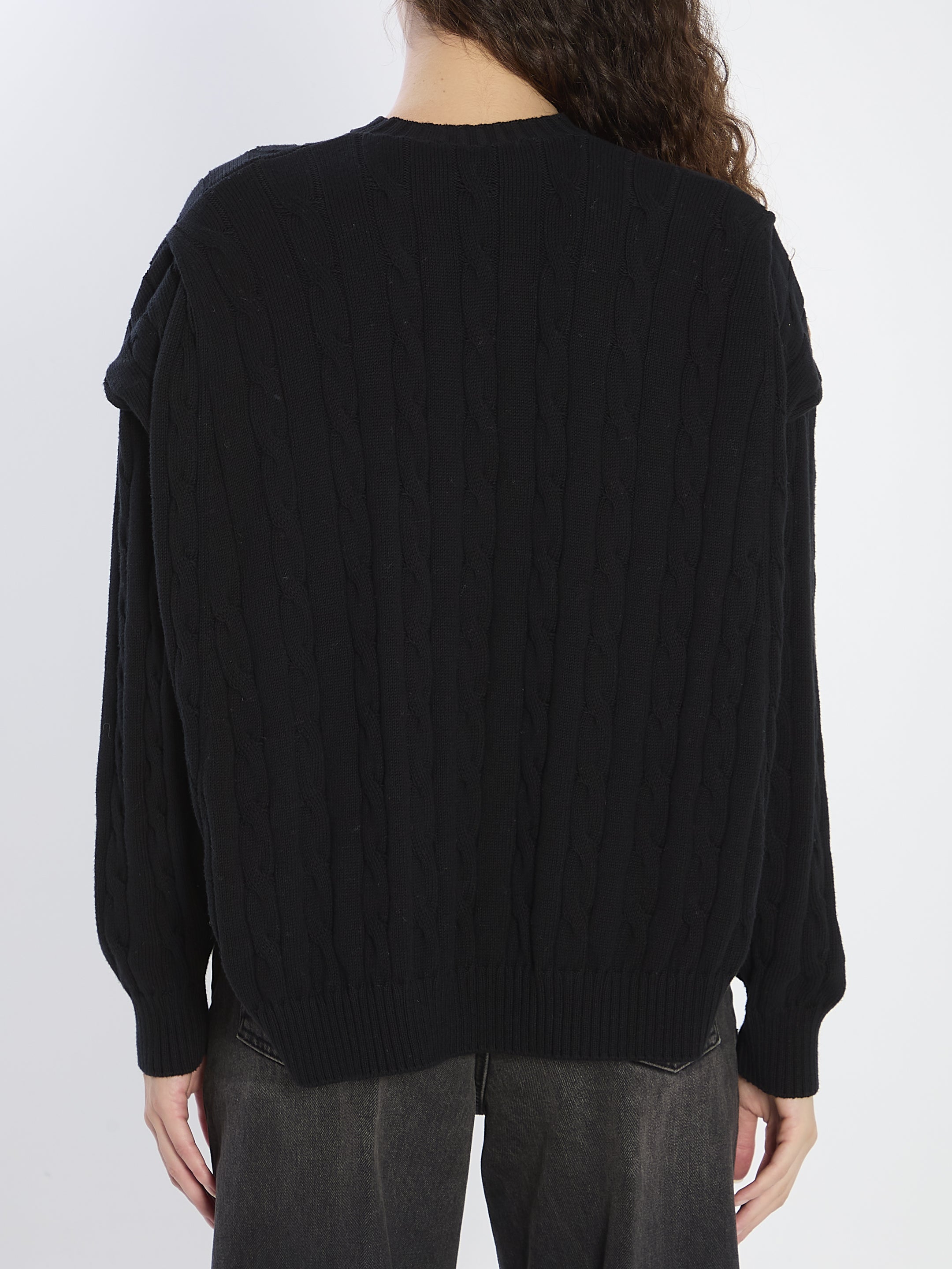 BALENCIAGA Oversized Logo Knit Sweater - Women's Size S