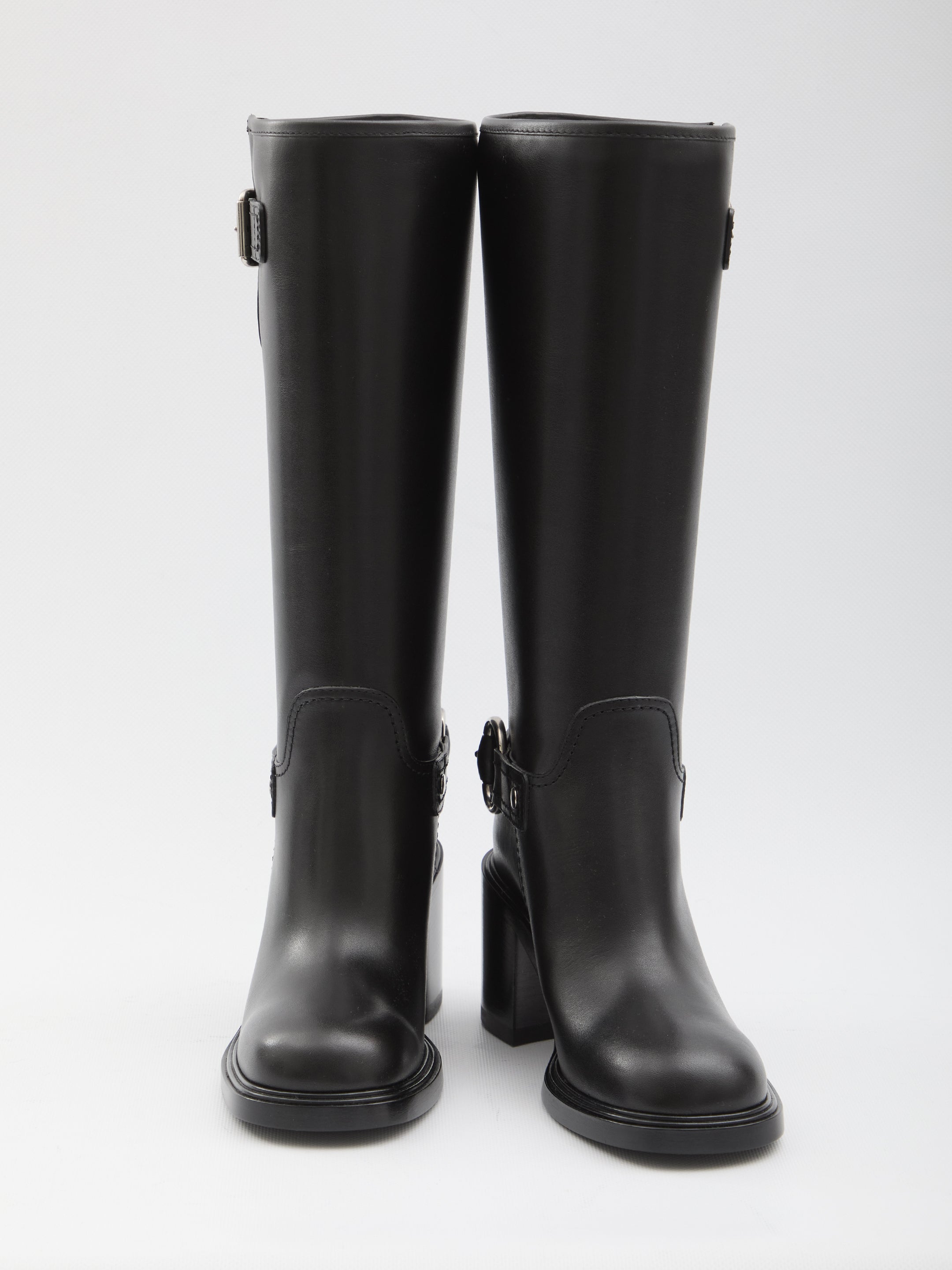 GUCCI Smooth Leather Knee-High Boot - 7 cm Heel