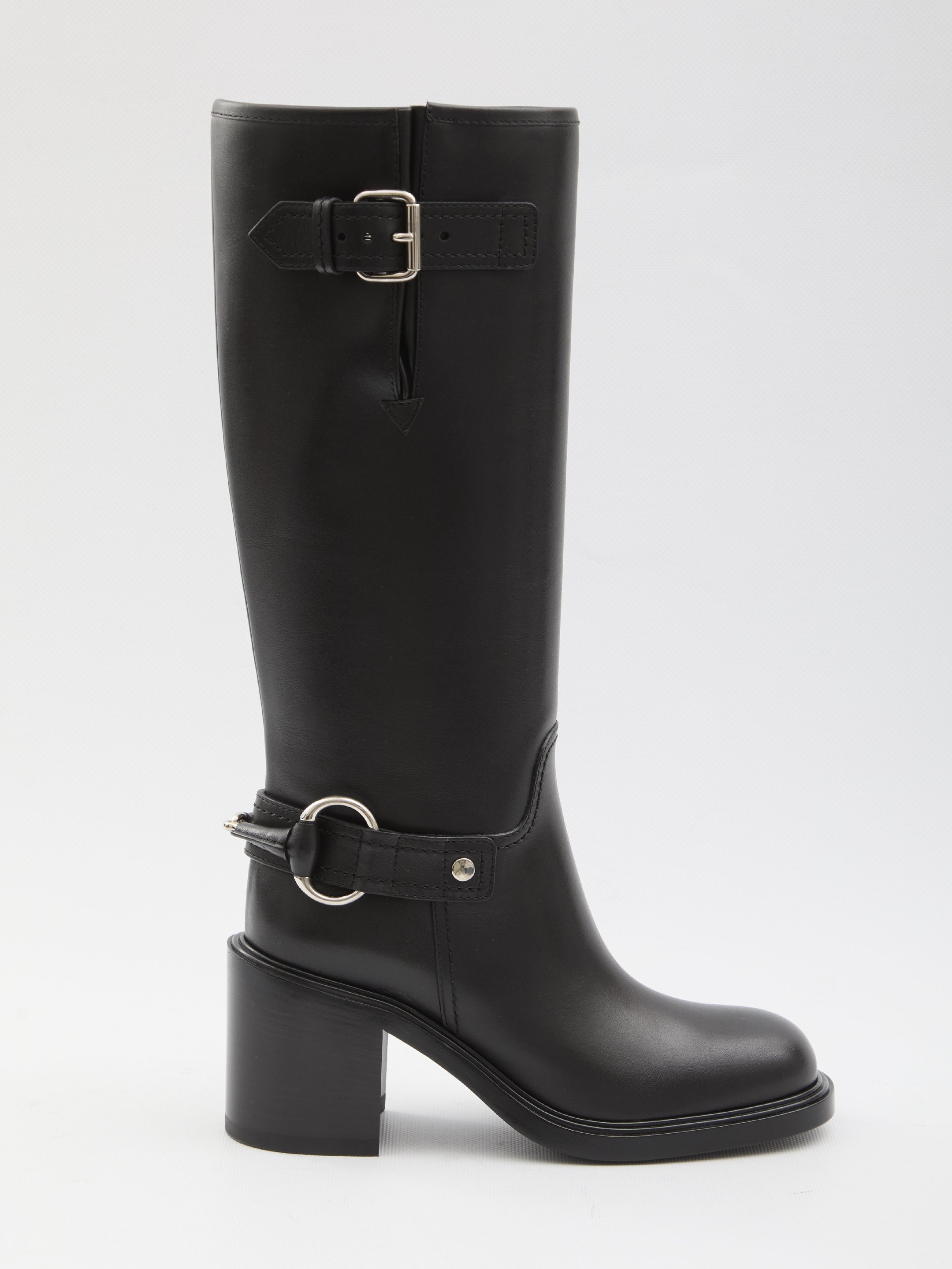 GUCCI Mid-Heeled Leather Boots - 7 cm