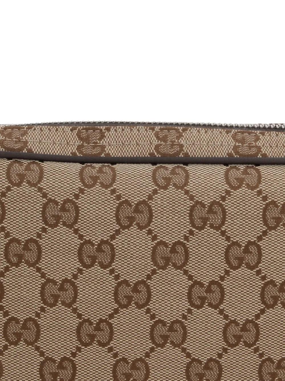 GUCCI Monogram Zip Leather Handbag