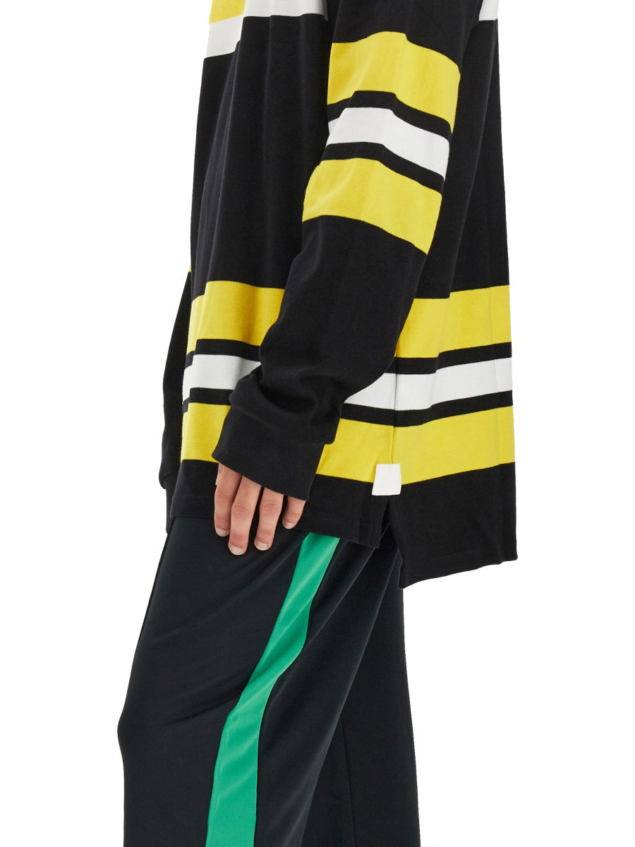 WALES BONNER Oversize Stripe Pattern Polo Shirt - Size L