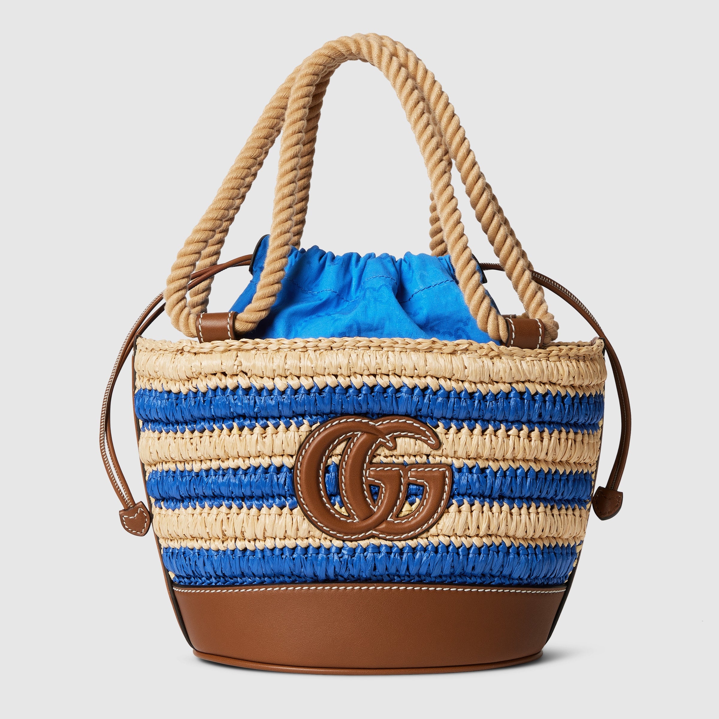 GUCCI Woven Mini Bucket Handbag