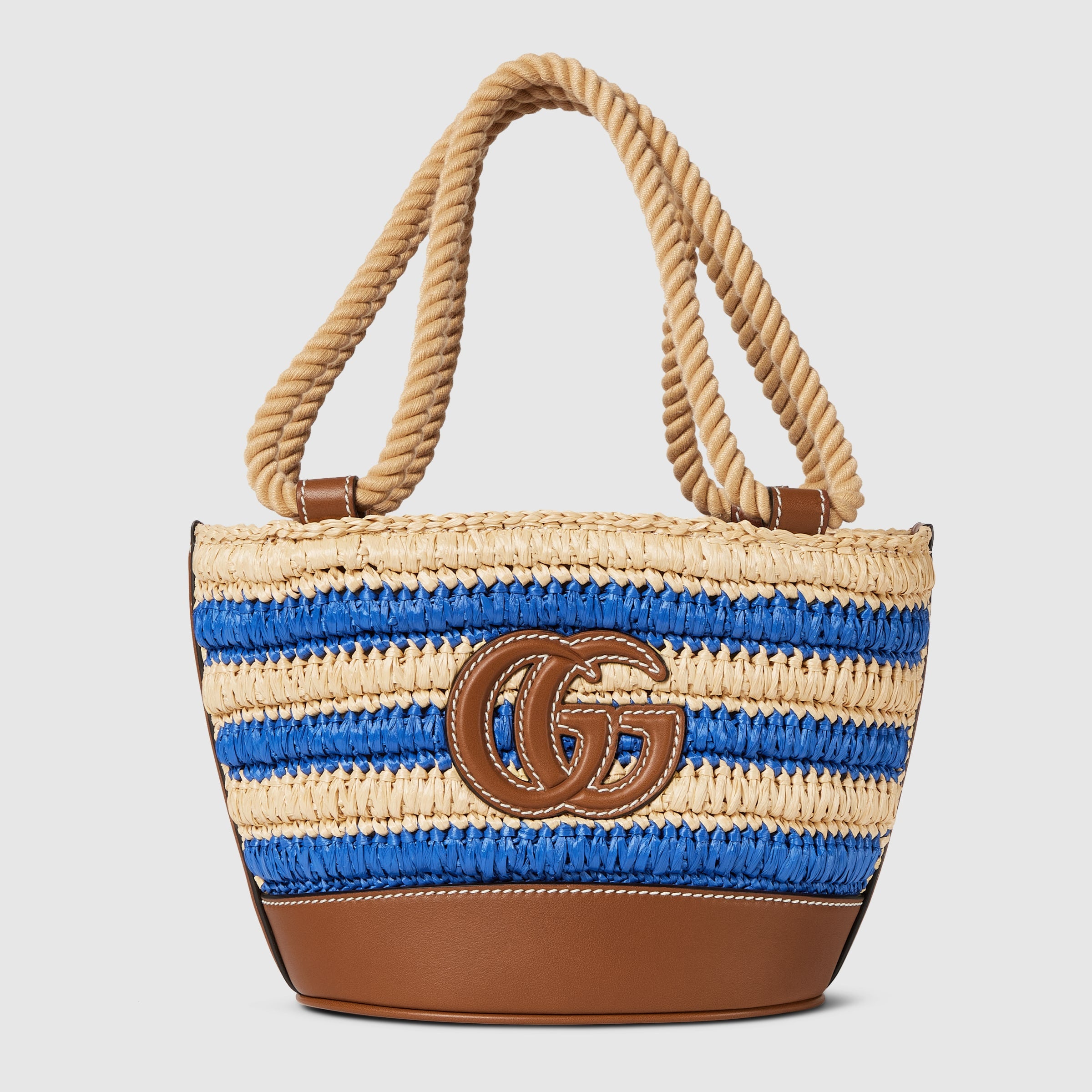 GUCCI Woven Mini Bucket Handbag