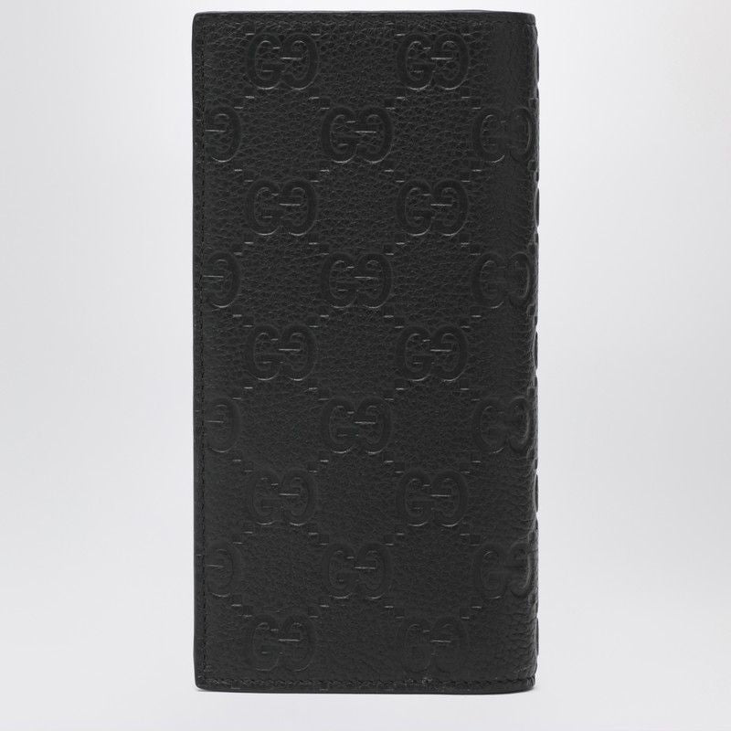 GUCCI Long Vertical Mini Wallet in Hammered Leather