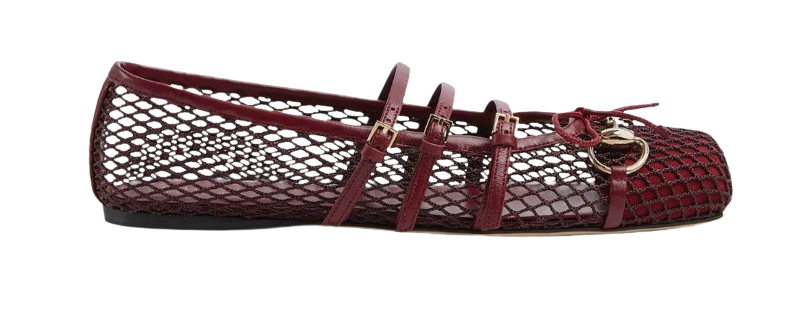 GUCCI Elegant Flat Mesh Ballerinas with Bow Decoration