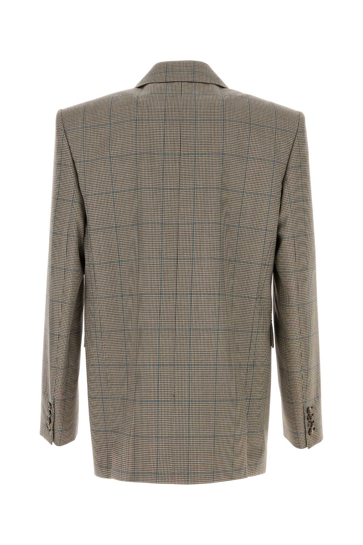 SAINT LAURENT Checked Wool Blazer