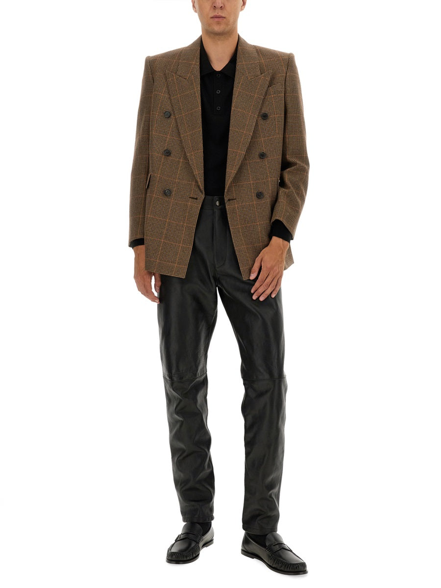 SAINT LAURENT Men's Prince of Wales Wool Jacket