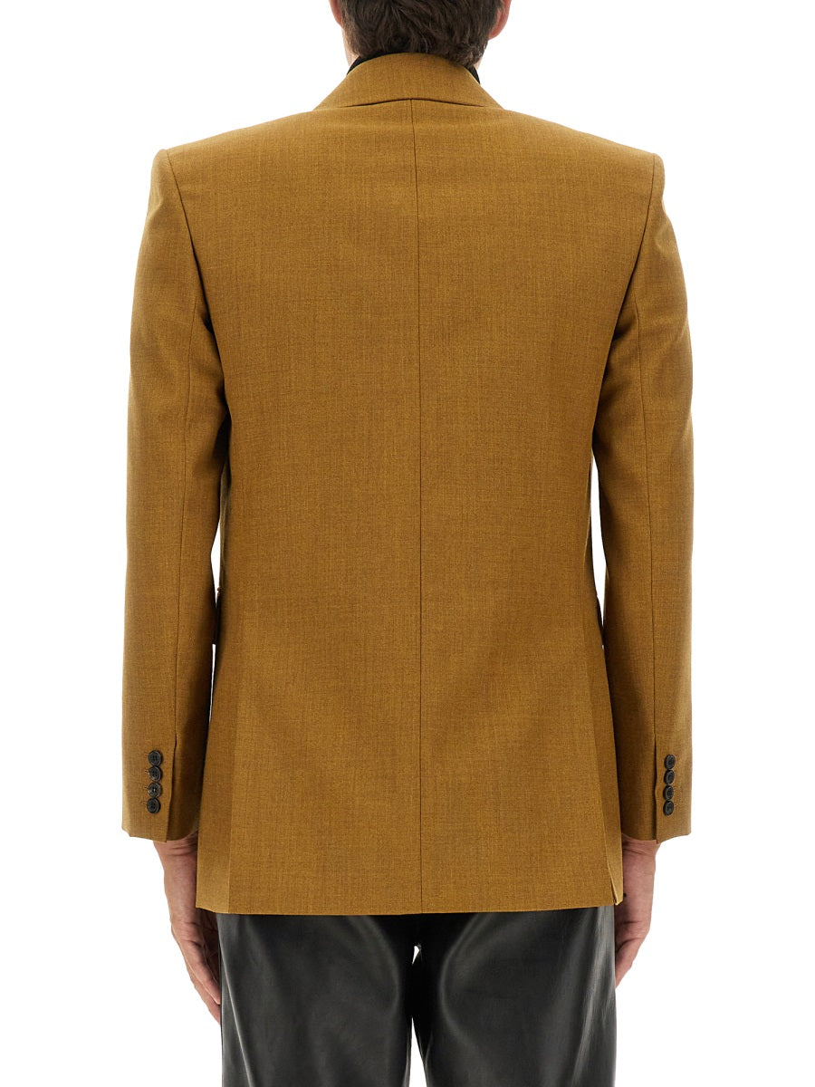 SAINT LAURENT Men's Double-Breasted Wool Jacket - Size 48