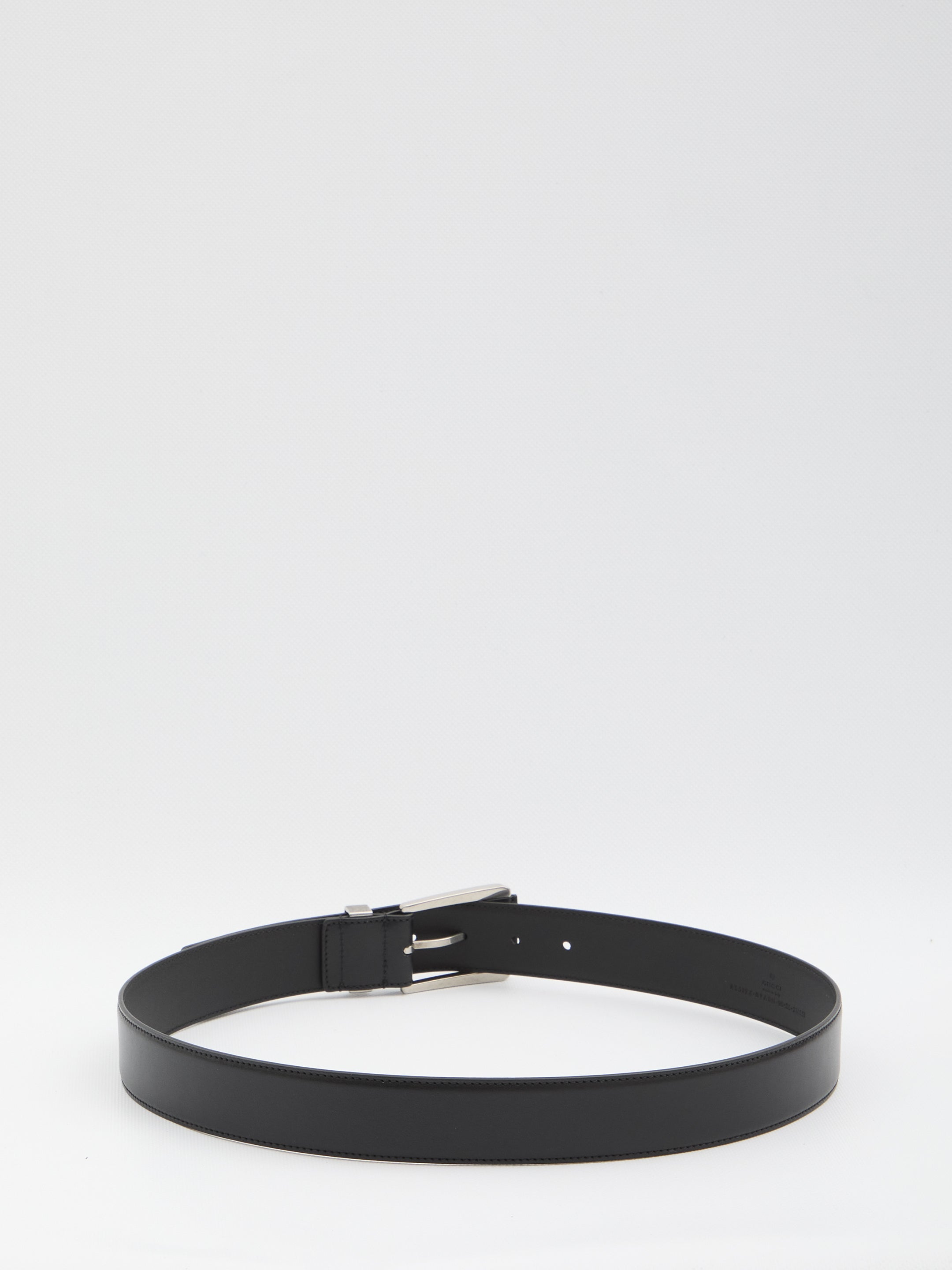 GUCCI Squared Buckle Leather Belt - Height 3.5 cm