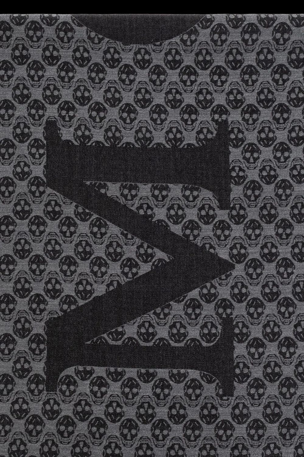 ALEXANDER MCQUEEN Multi Logo Wool Scarf for Men