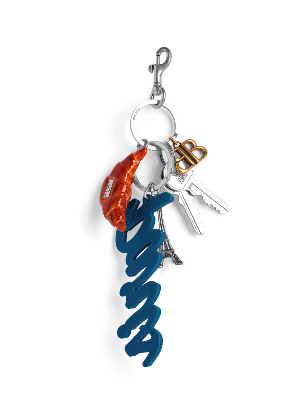BALENCIAGA Mini Paris Croissant Keychain Charm