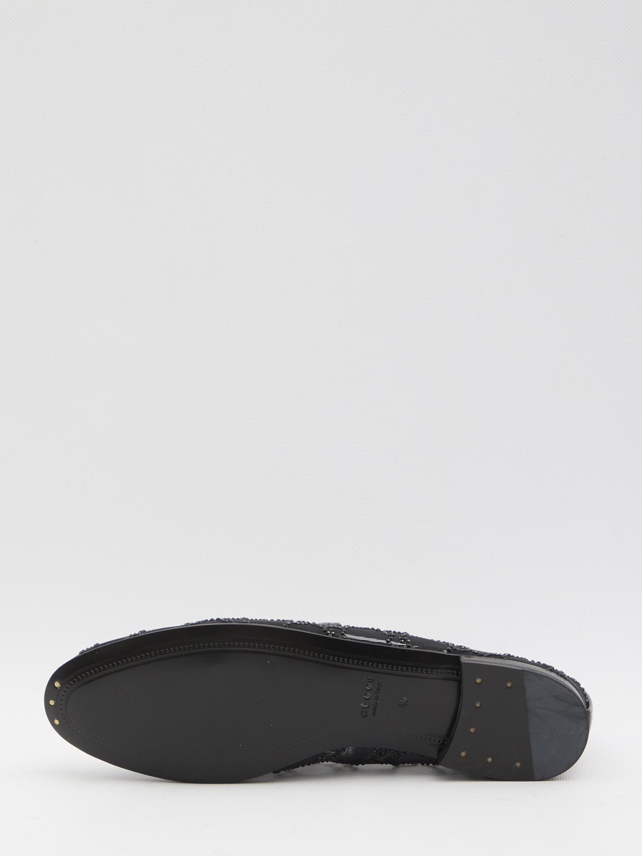 GUCCI Mini GG Mesh Loafers with Crystals