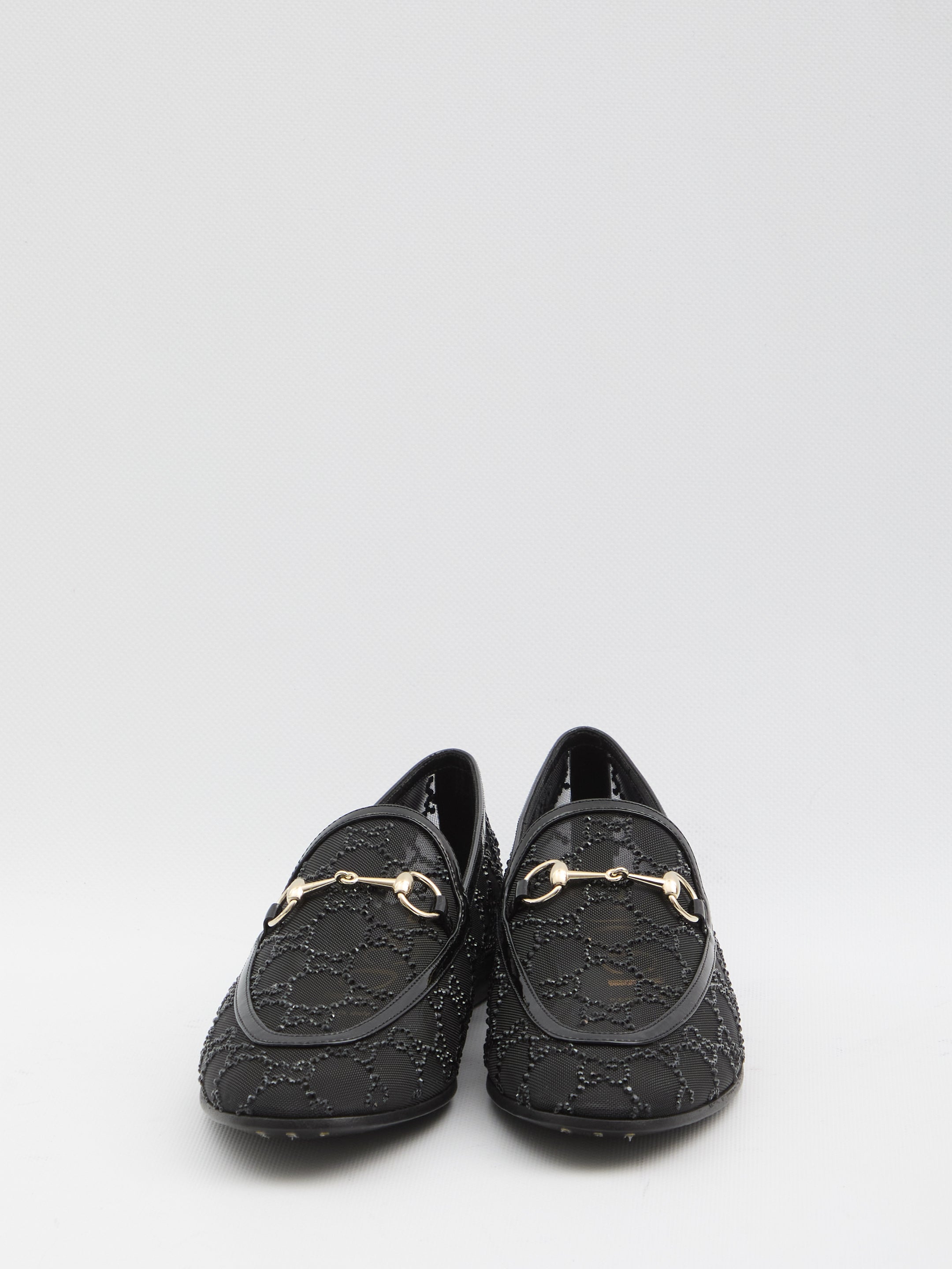 GUCCI Mini GG Mesh Loafers with Crystals