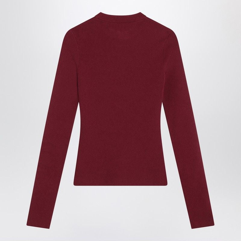 BALENCIAGA Ribbed Crewneck Long-Sleeved Fitted Top