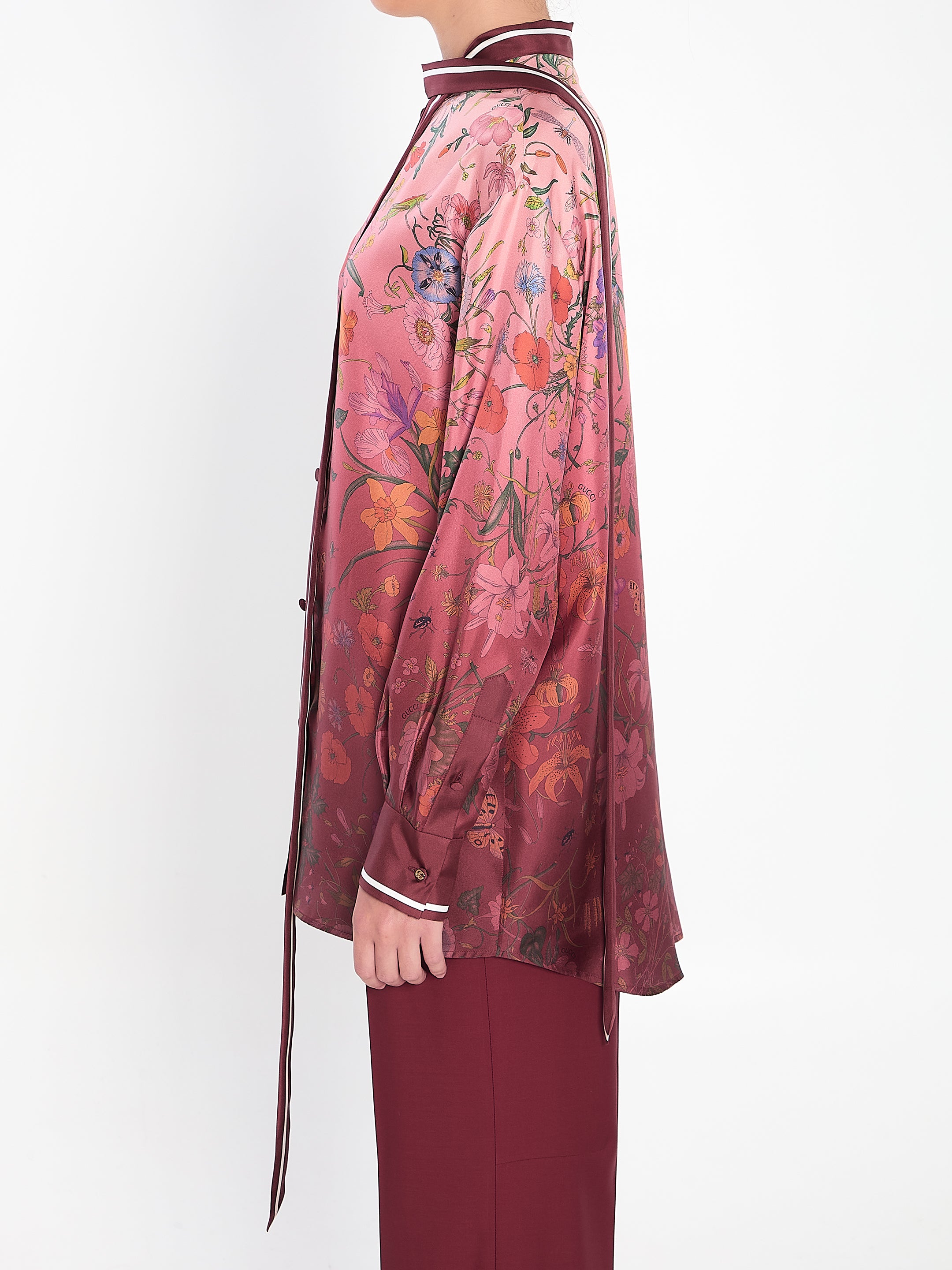 GUCCI Floral Print Silk Shirt