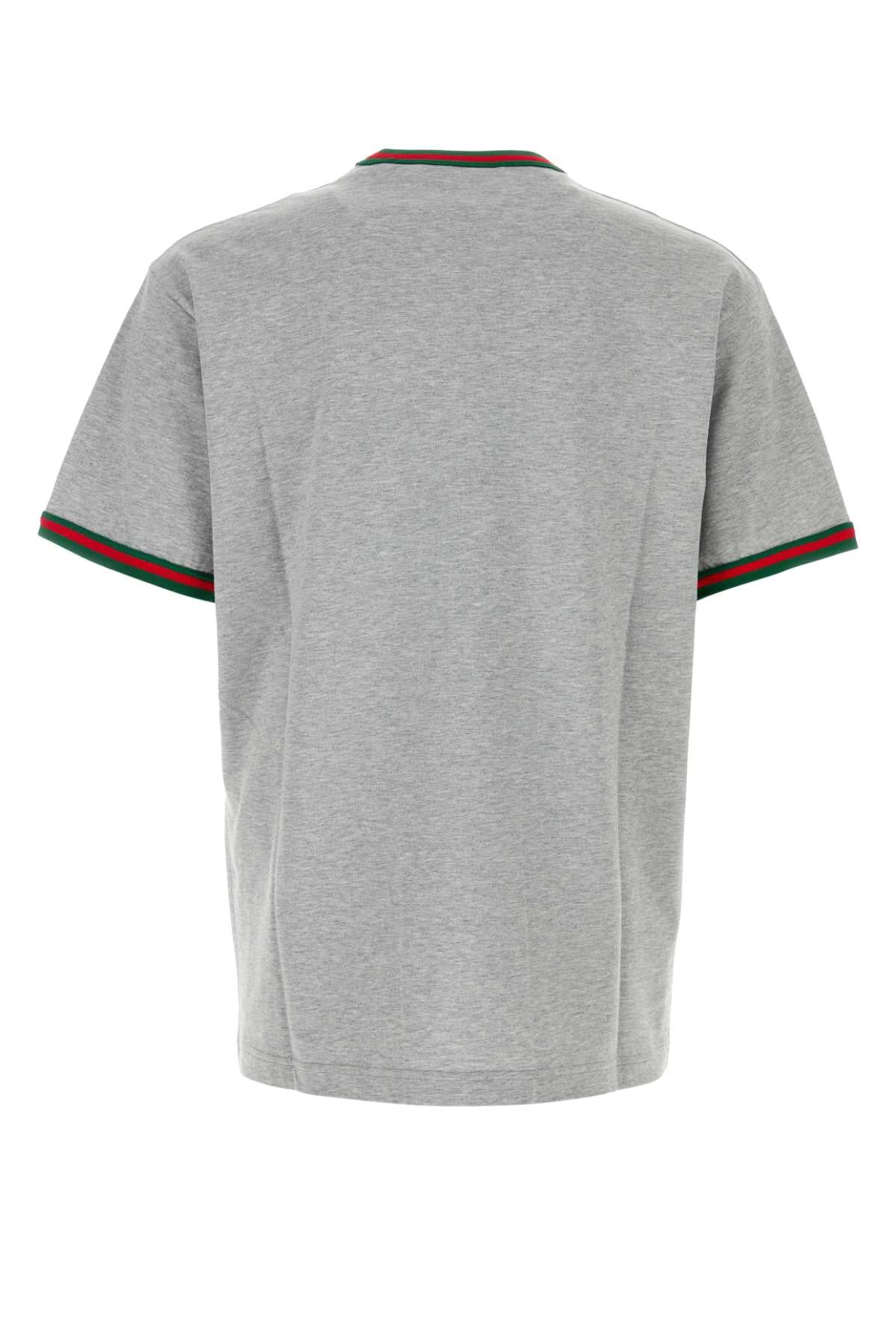 GUCCI Crew Neck T-Shirt with Web Ribbon - Men's