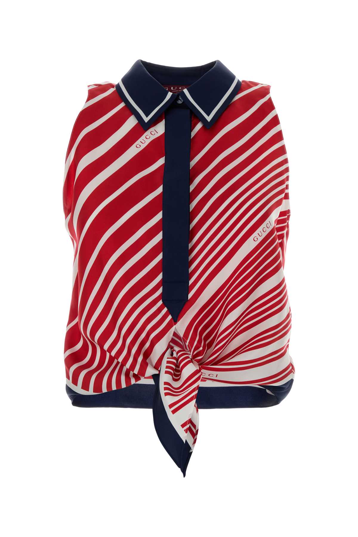 GUCCI Silk Shirt with Marina Stripes for Women