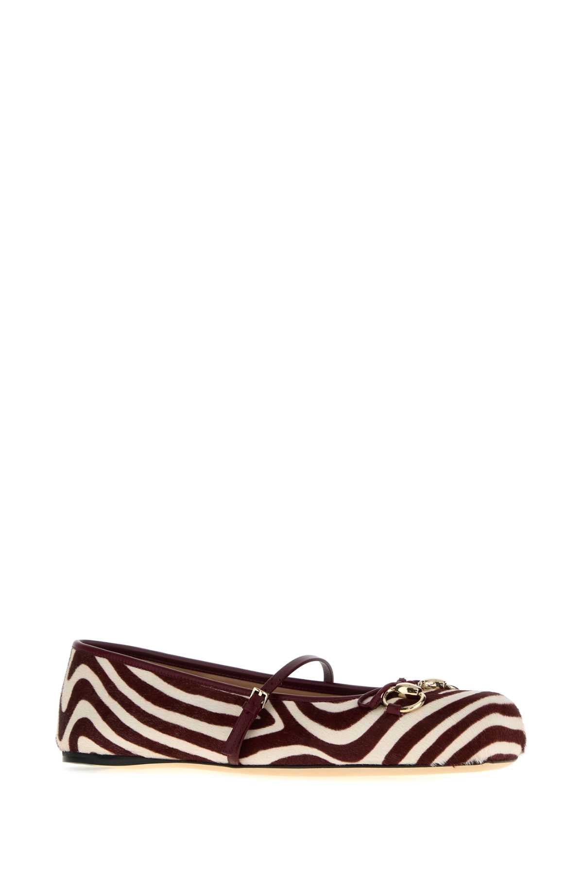 GUCCI Animal Print Leather Ballerinas for Women