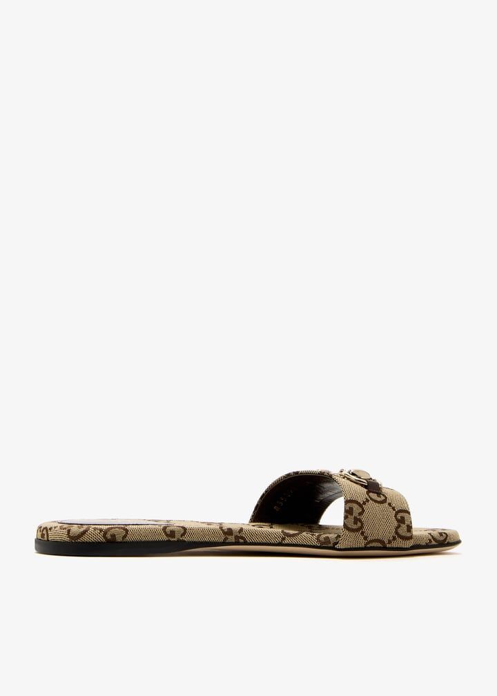 GUCCI Monogram Pattern Flat Sandals