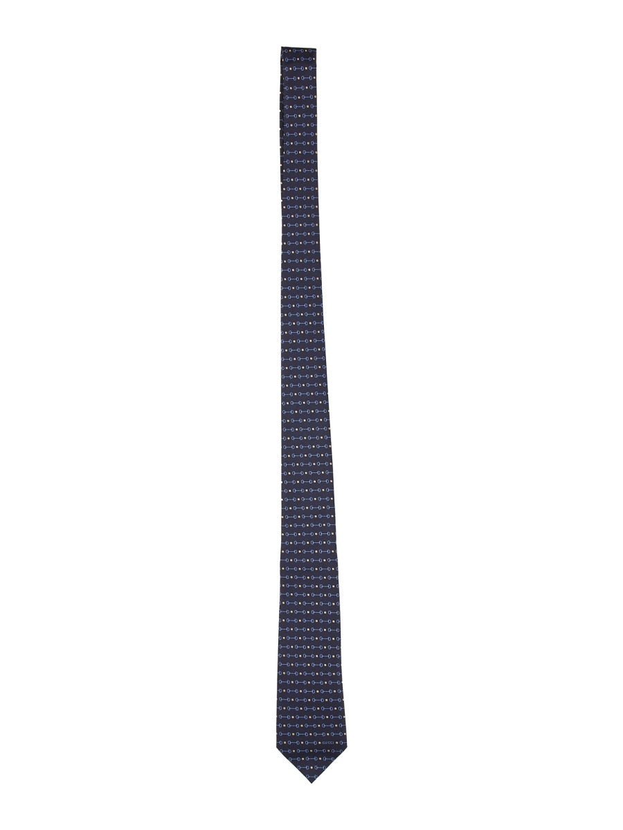 GUCCI Silk Jacquard Tie with Clamps