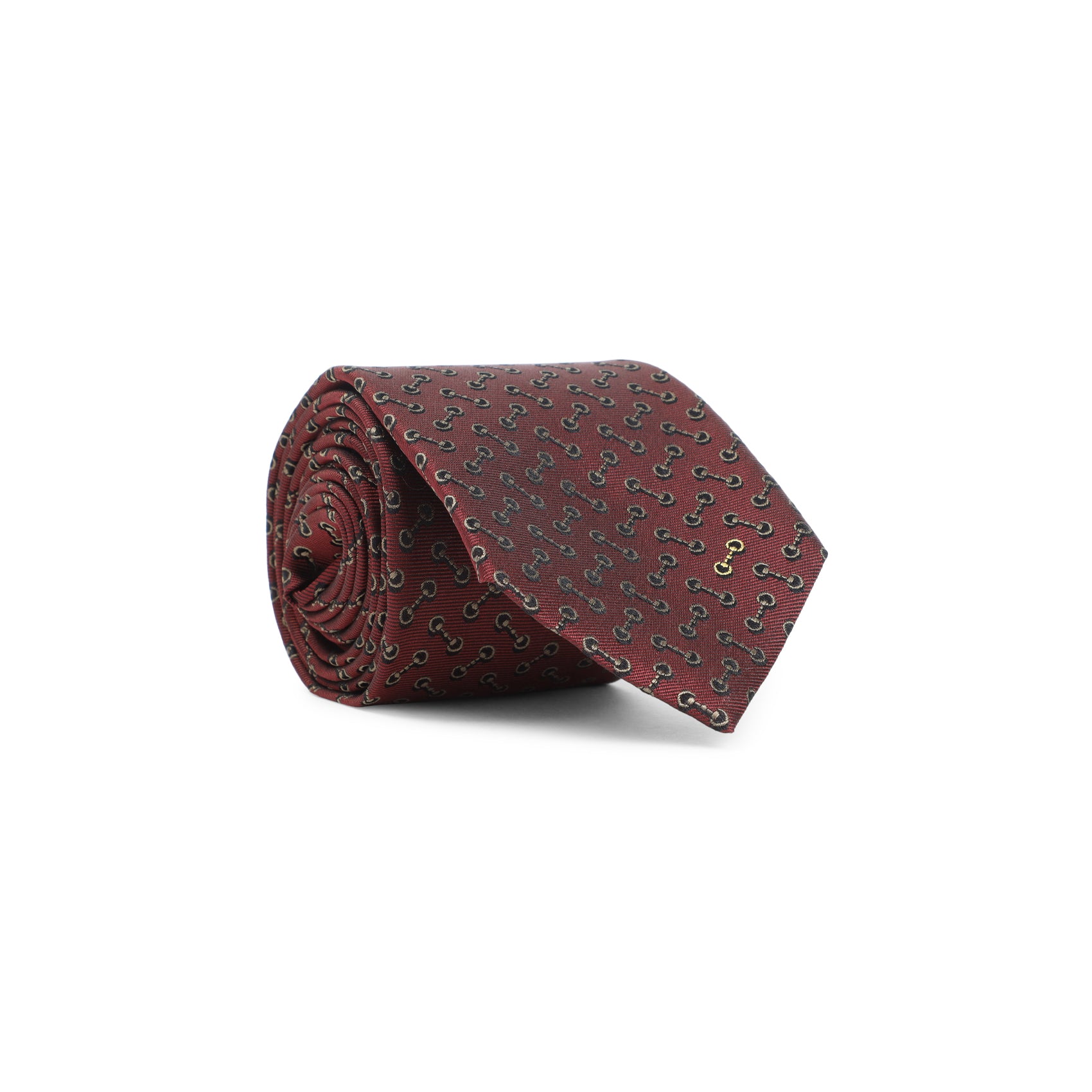 GUCCI Silk Jacquard Tie with Clamps