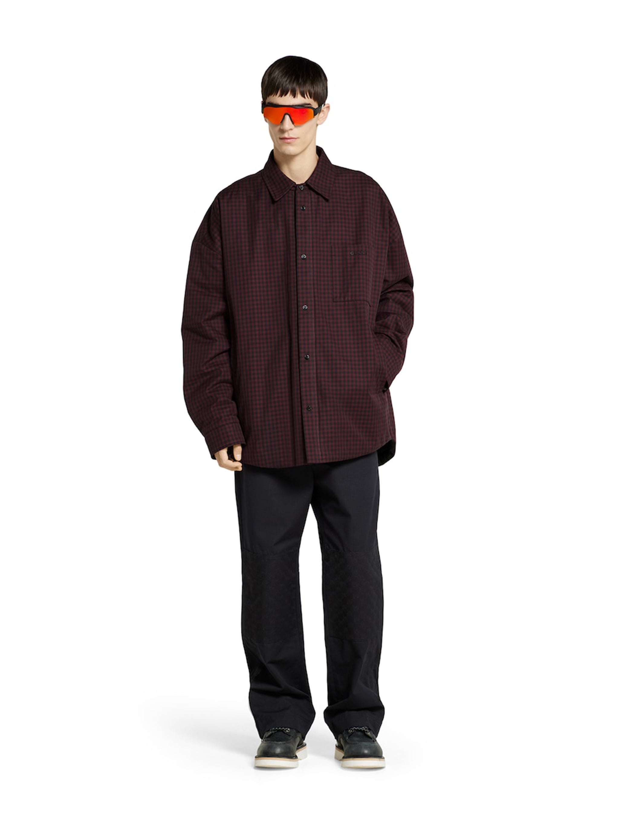 GUCCI Men's Cotton Gingham Padded Jacket - Size 46