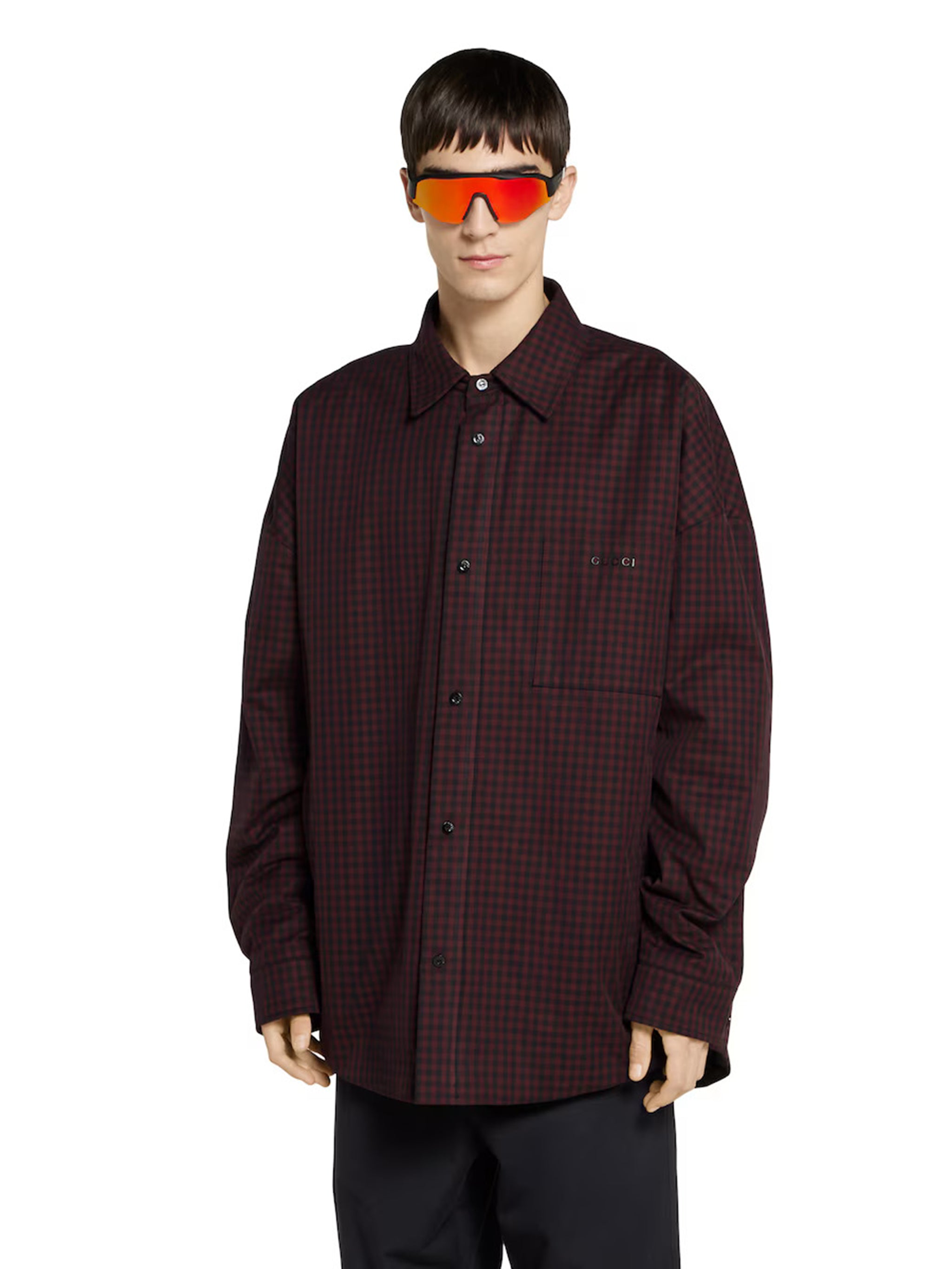 GUCCI Men's Cotton Gingham Padded Jacket - Size 46