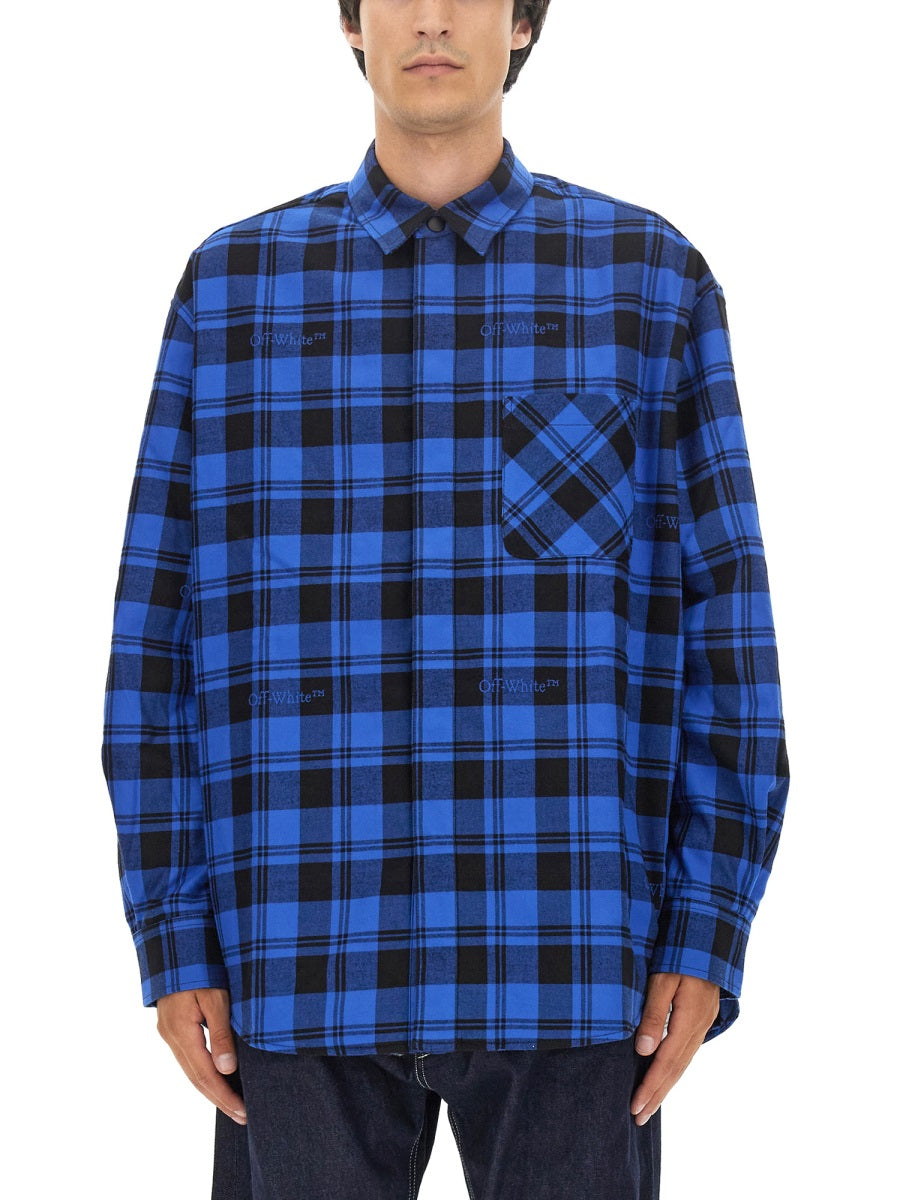 OFF-WHITE Oversized Check Print Shirt - Size L
