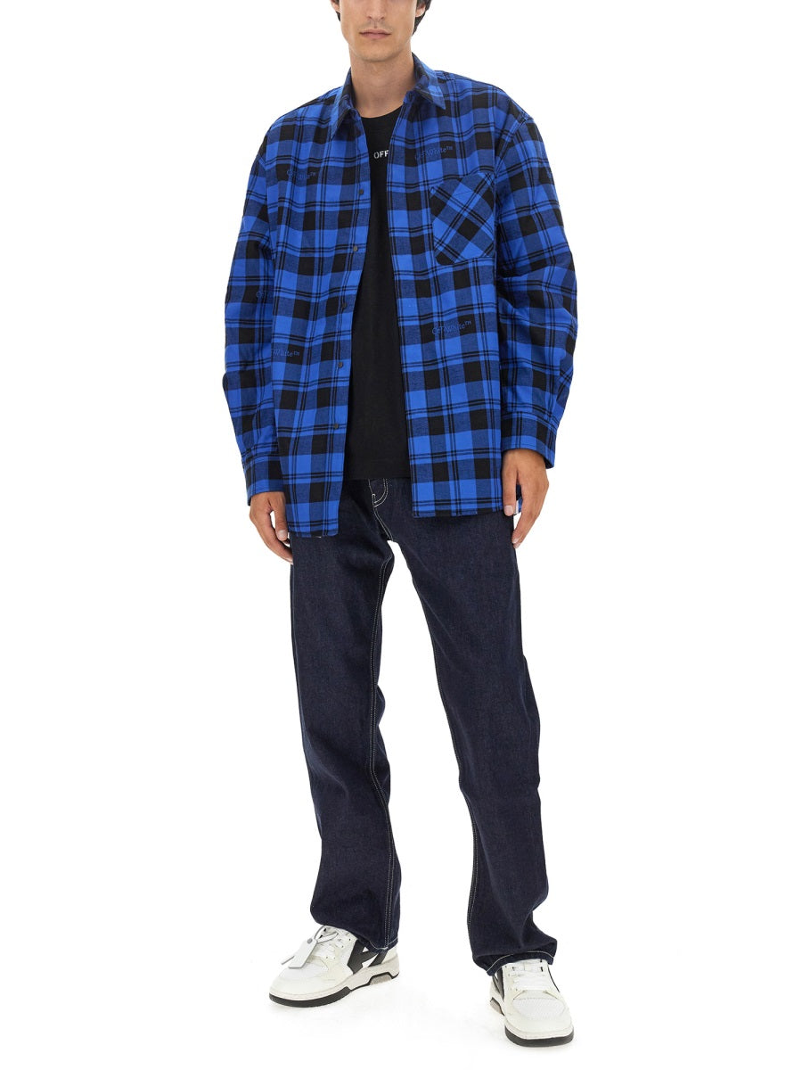 OFF-WHITE Oversized Check Print Shirt - Size L