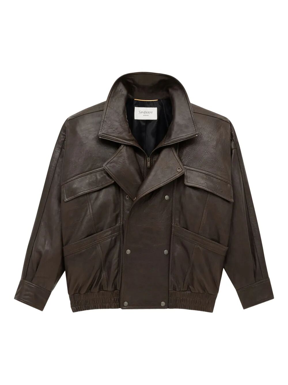 SAINT LAURENT Bubbled Lambskin Bomber Jacket for Women - FW25