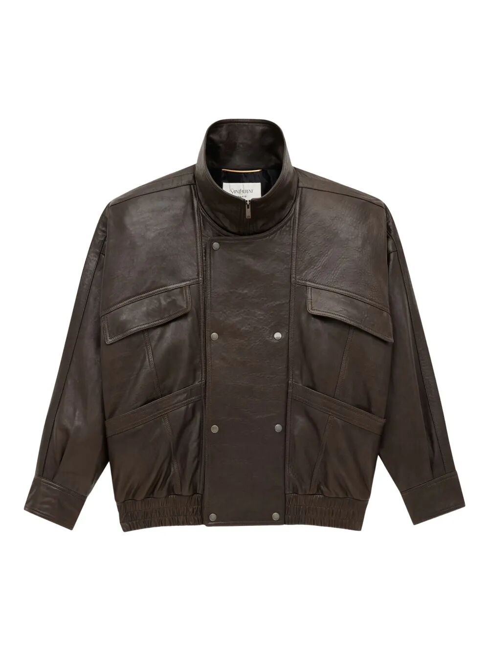 SAINT LAURENT Bubbled Lambskin Bomber Jacket for Women - FW25