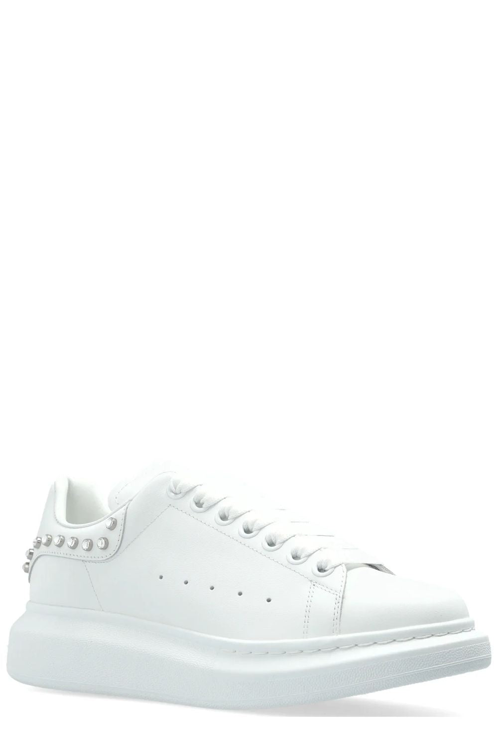 ALEXANDER MCQUEEN Chic Leather Sneakers with Elegant Heel