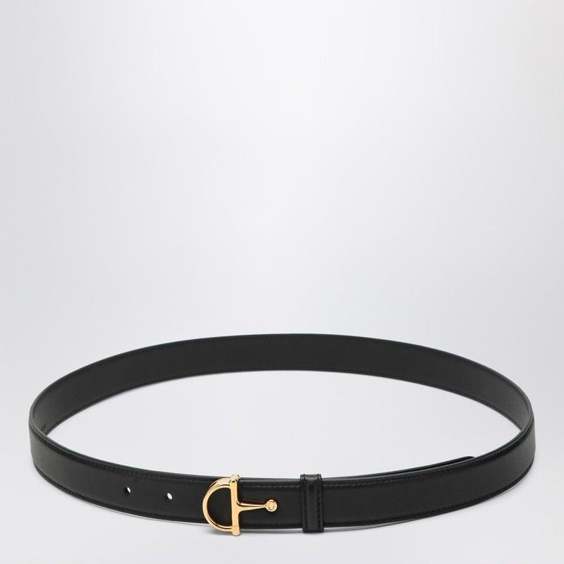 GUCCI Elegant Thin Belt with Half Gold Buckle