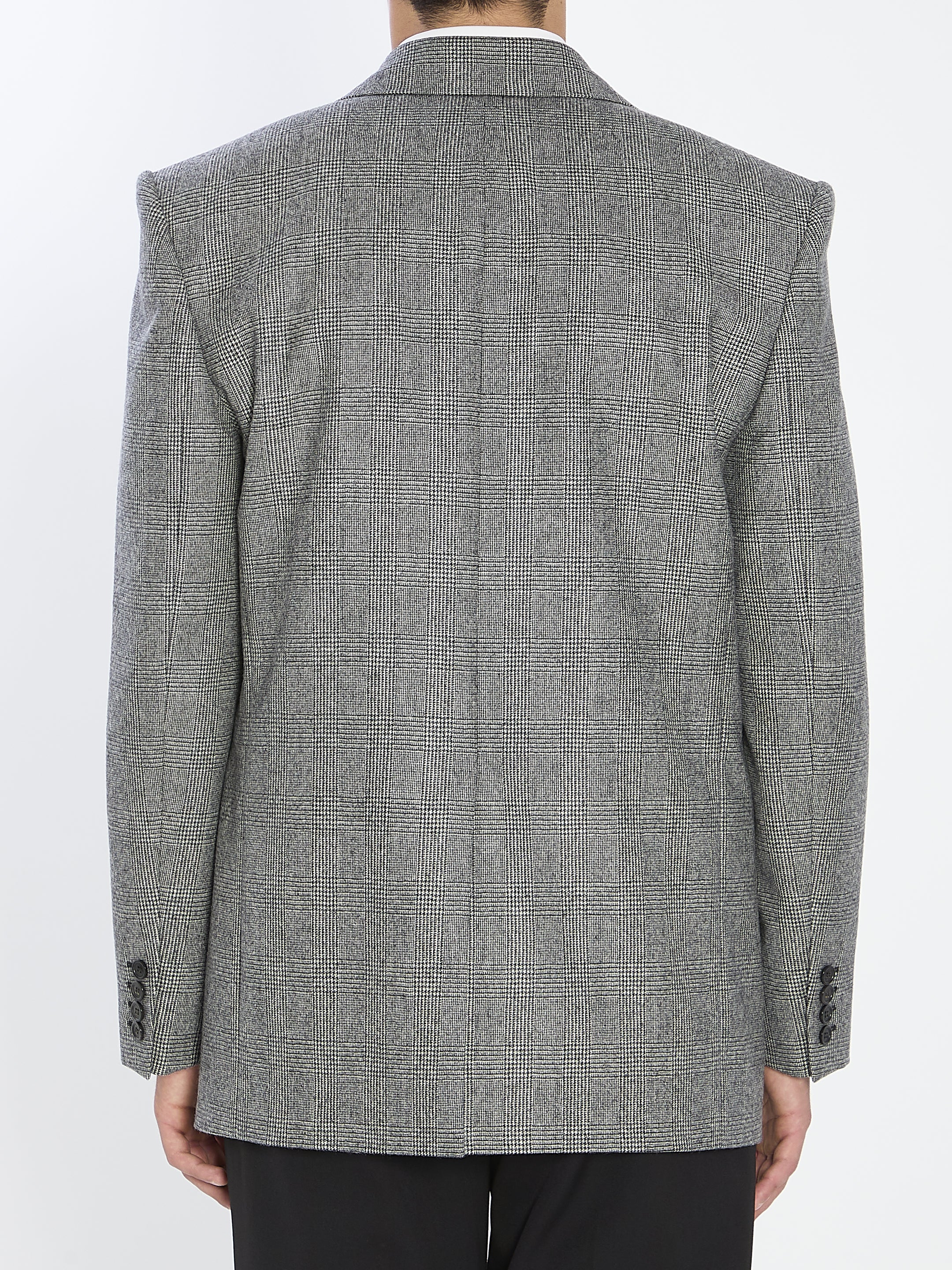 SAINT LAURENT Men's Flannel Single-Breasted Jacket