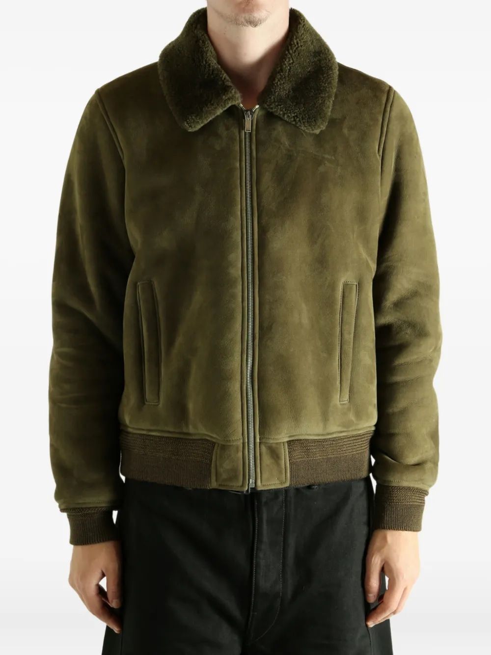 SAINT LAURENT Men's Shearling Blouson Jacket
