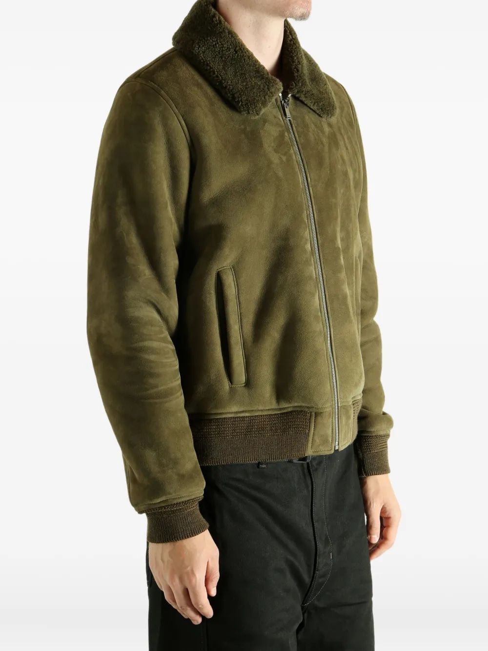 SAINT LAURENT Men's Shearling Blouson Jacket