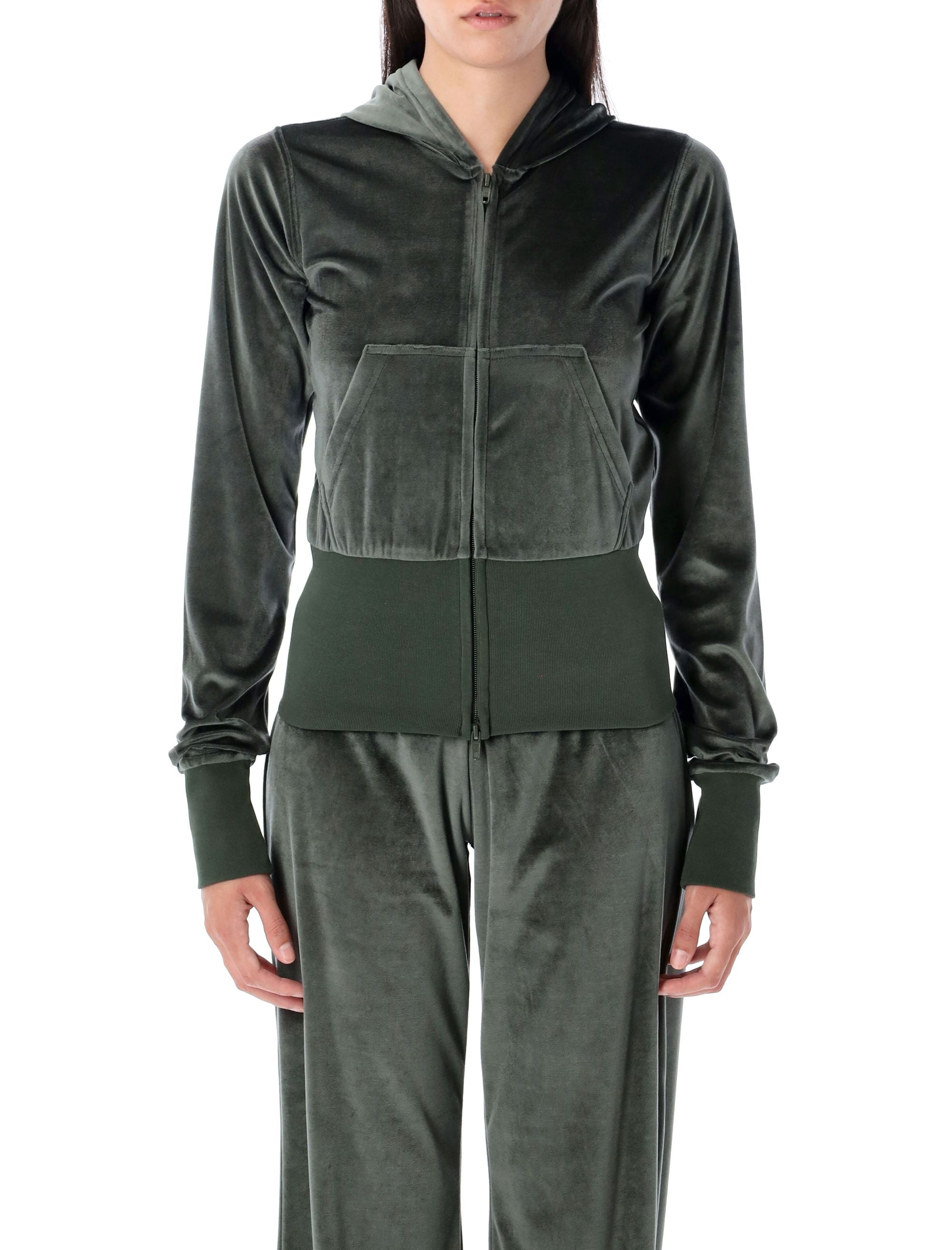 BALENCIAGA Velvet Zip-Up Hoodie for Women - Size S