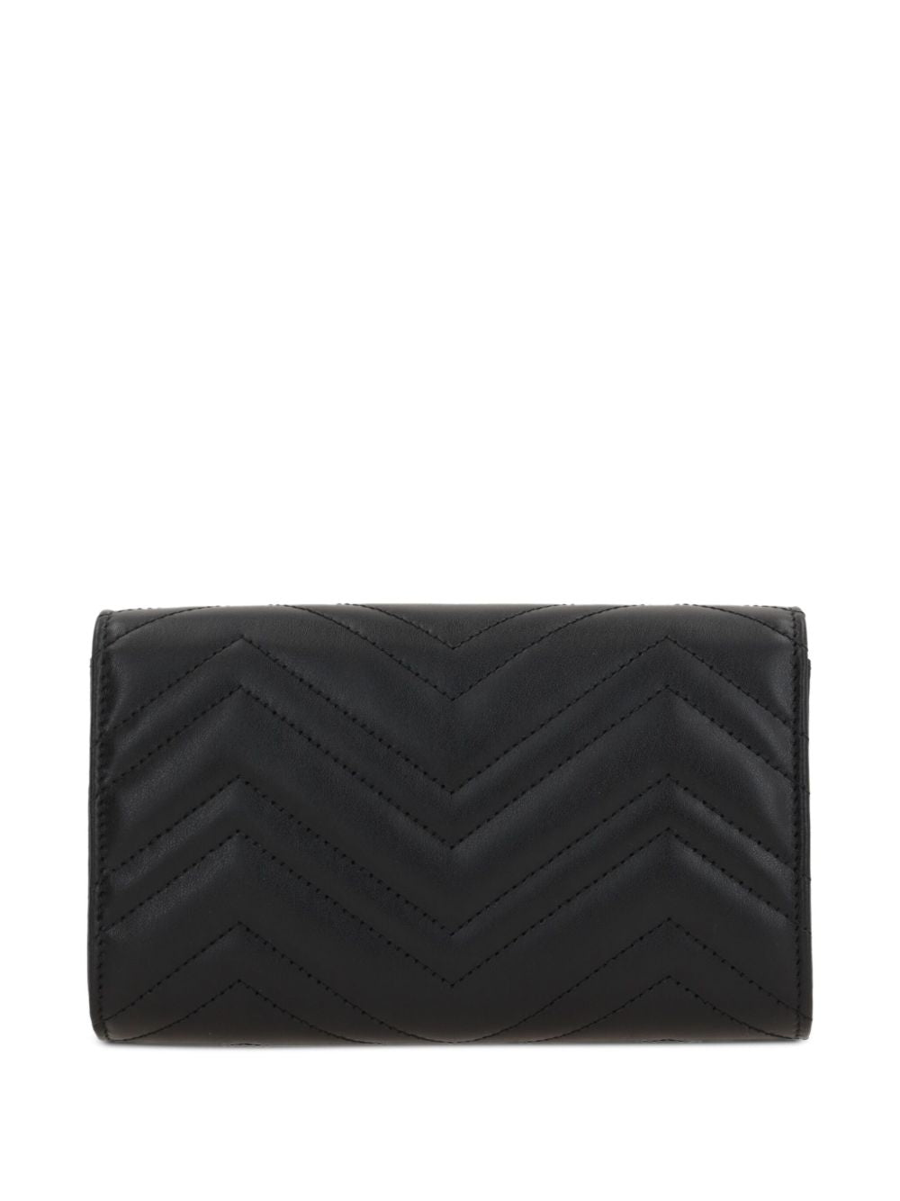 GUCCI Mini Chevron Leather Wallet on Chain with Double G Hardware