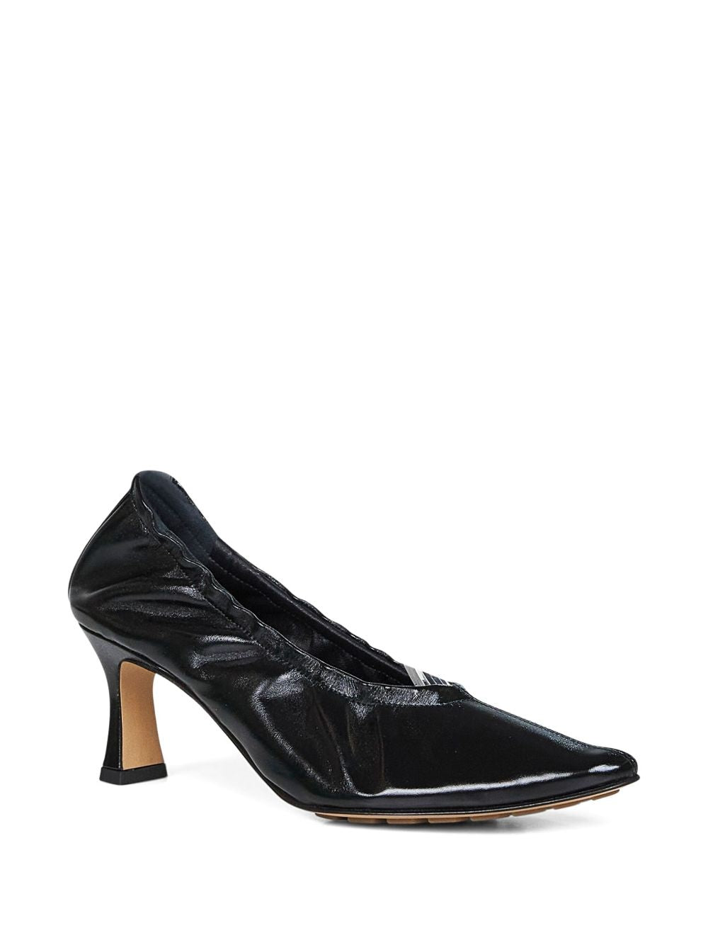 BOTTEGA VENETA Sofia Patent Leather Elastic Ballerina with Heel