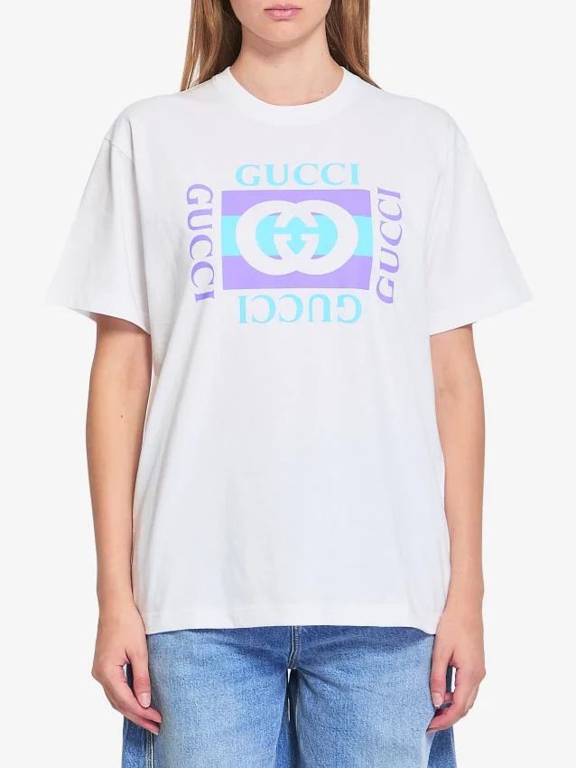 GUCCI Women's Logo Print Crew Neck T-Shirt