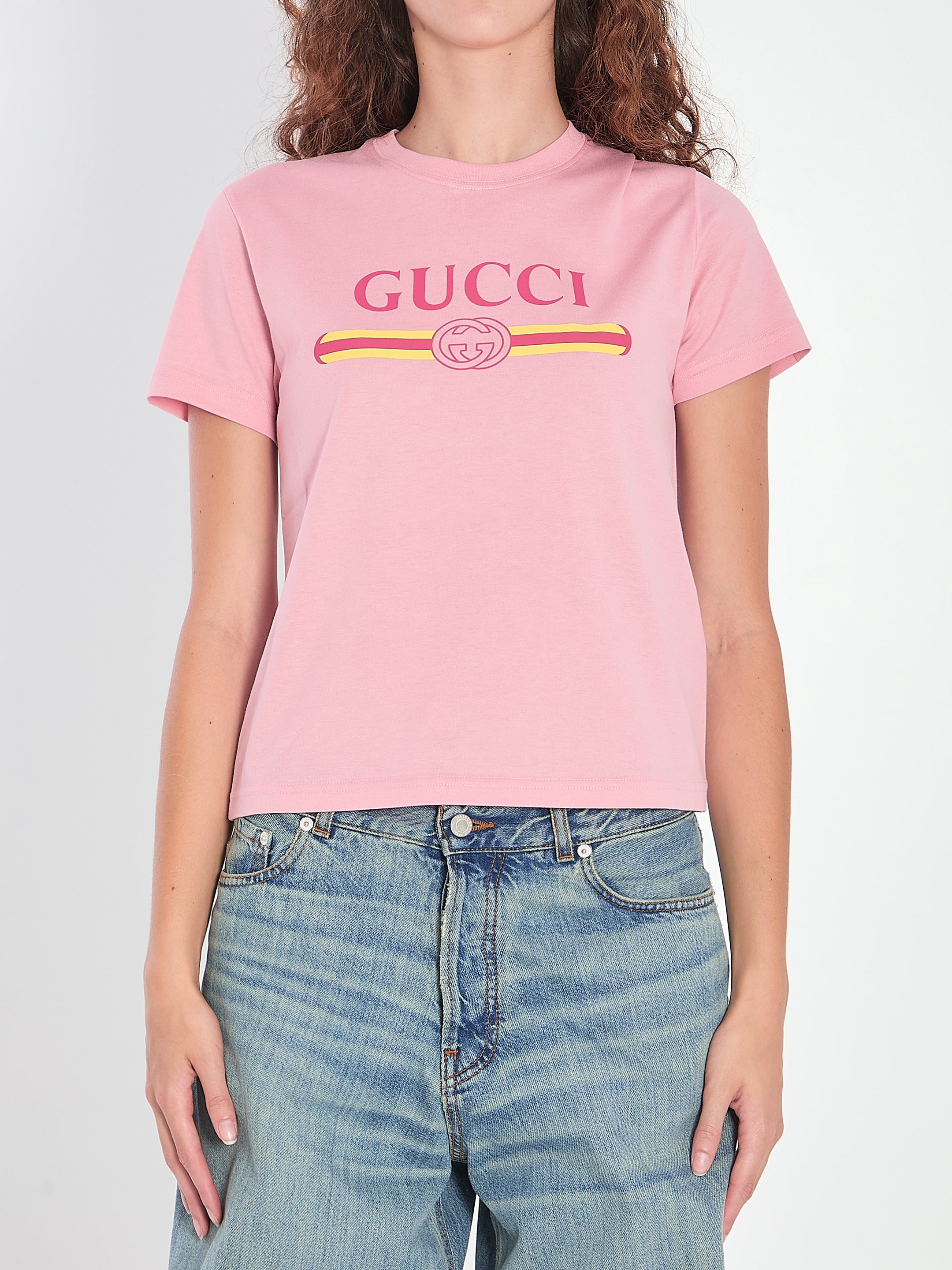 GUCCI Logo Cotton T-Shirt for Women - FW25