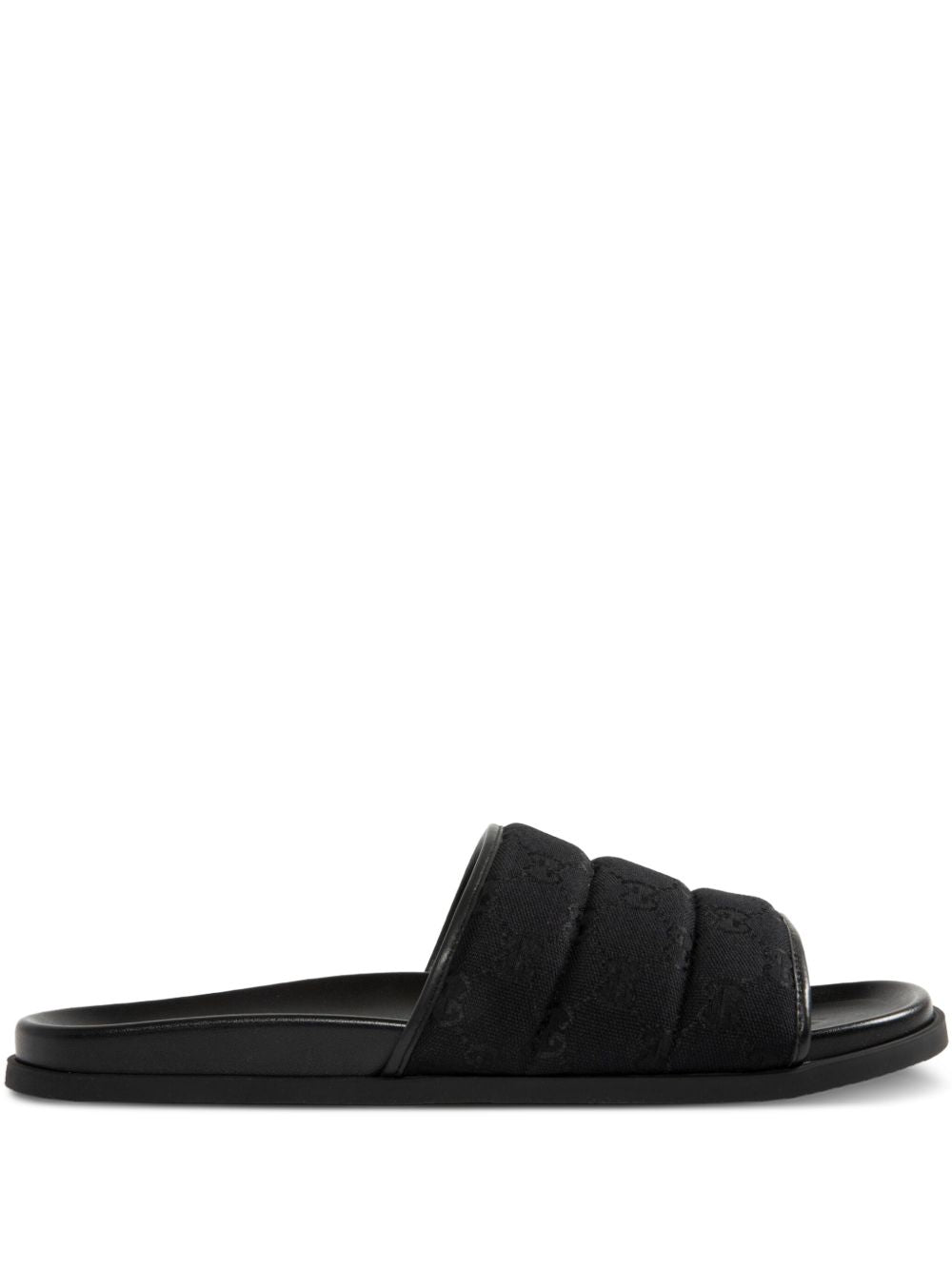 GUCCI Men's Padded GG Canvas Open Toe Slide Sandals