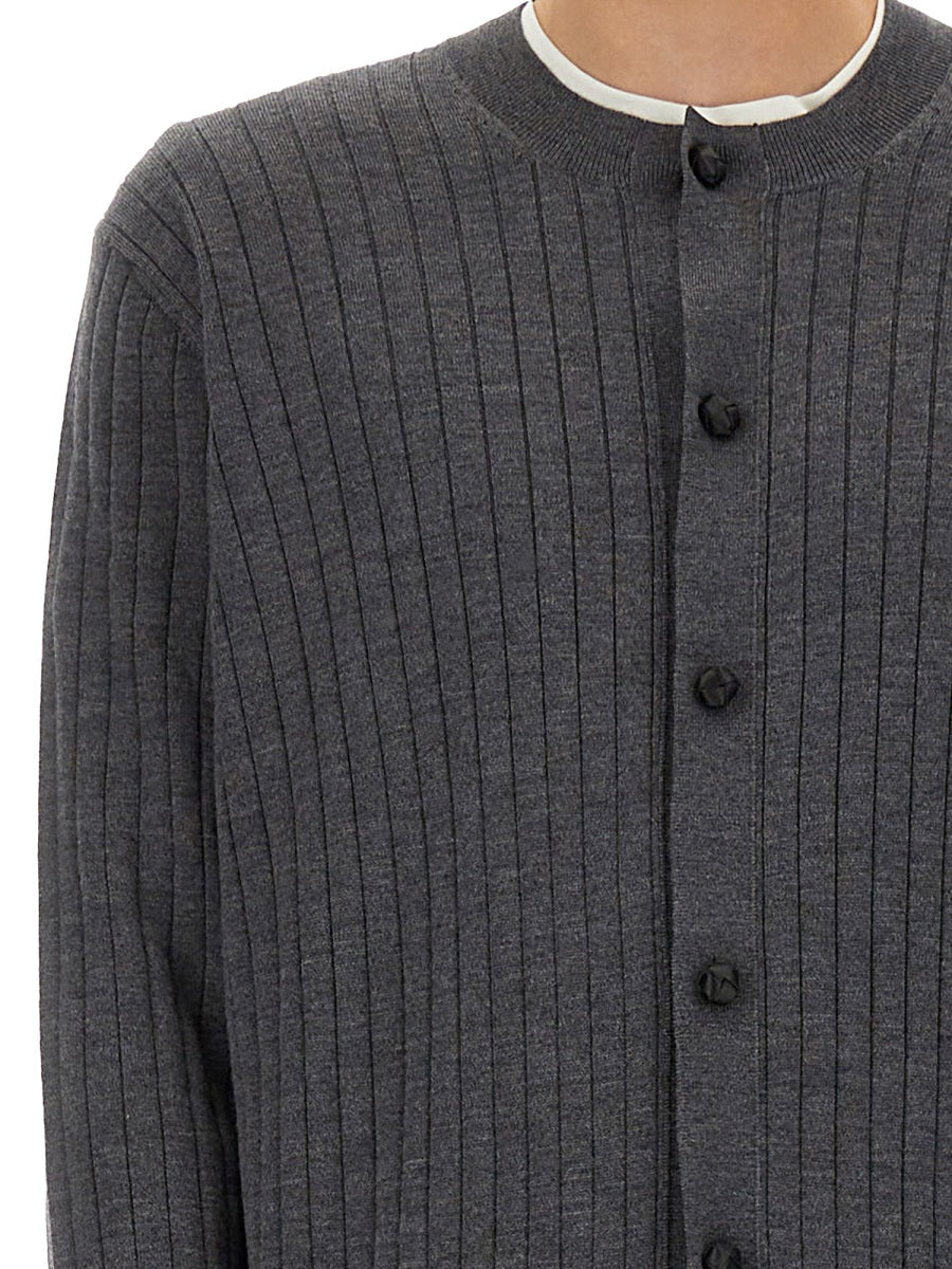 BOTTEGA VENETA Ribbed Wool Cardigan - Size L