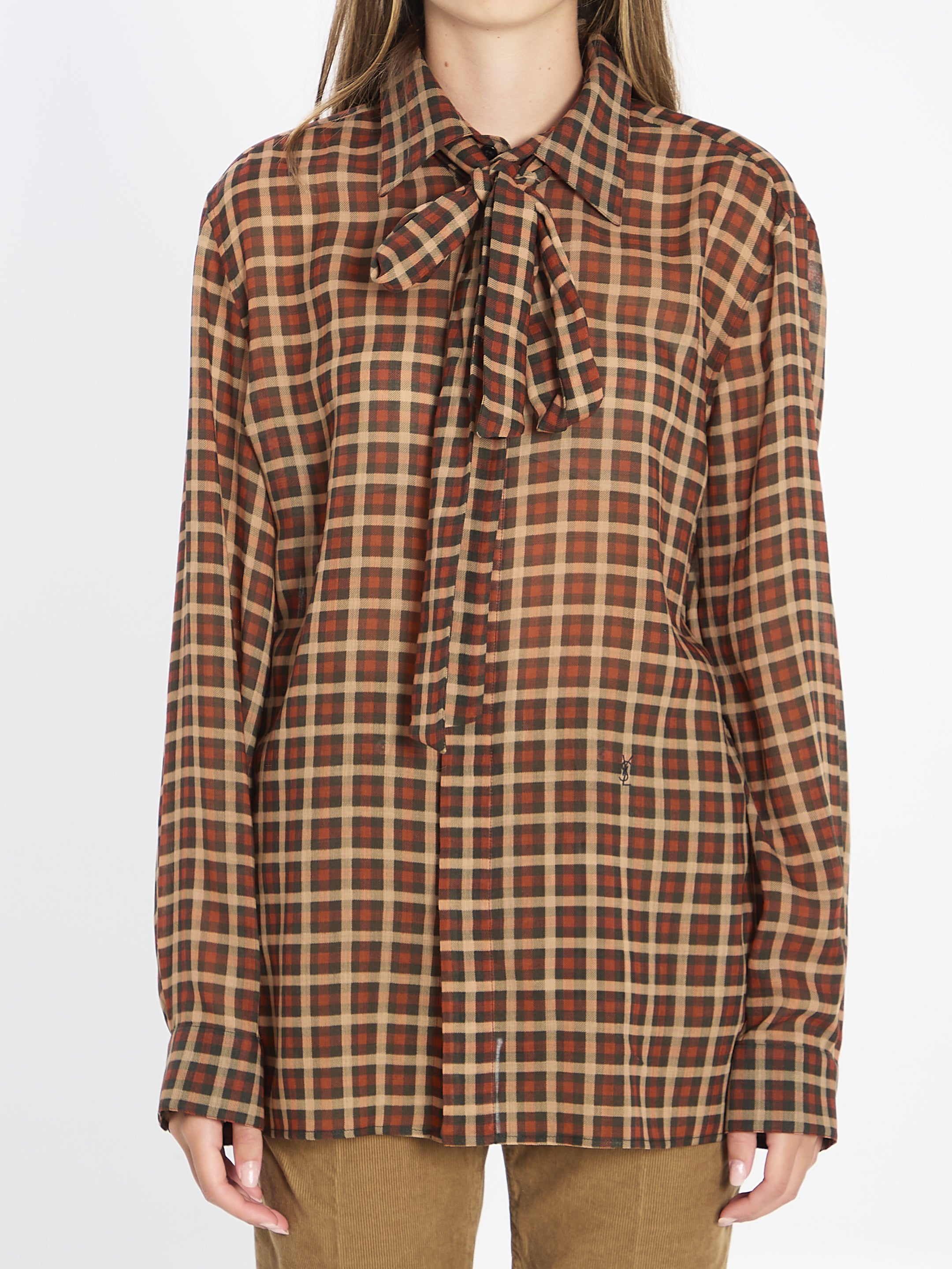 SAINT LAURENT Cassandre Oversized Wool Shirt - Size 40