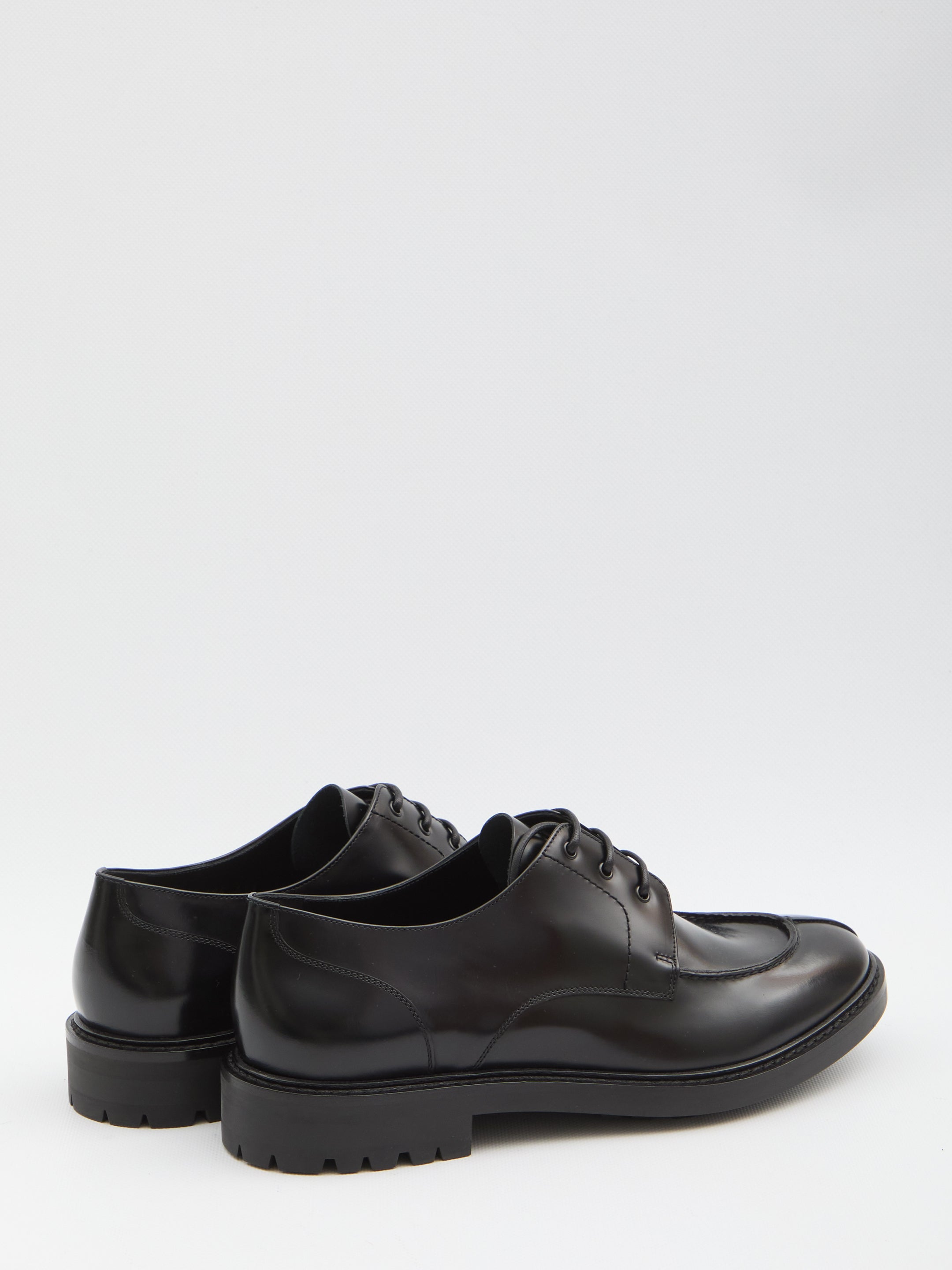 SAINT LAURENT Linen Lace-Up Derby Dress Shoes