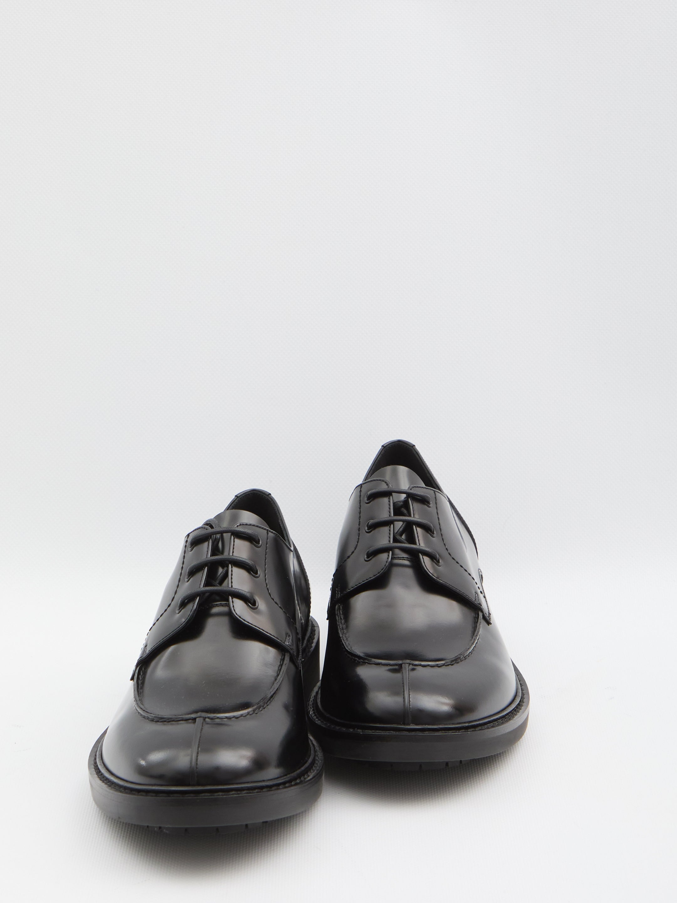 SAINT LAURENT Linen Lace-Up Derby Dress Shoes