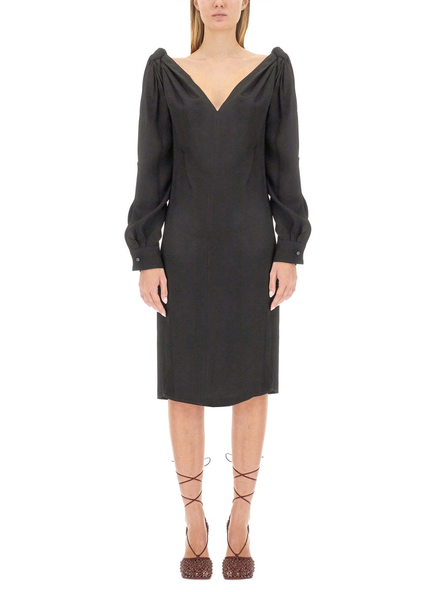 BOTTEGA VENETA Viscose Midi Dress - Size 40 IT