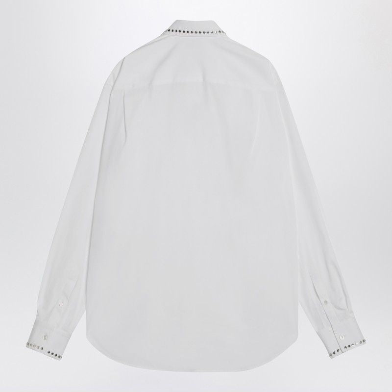 ALEXANDER MCQUEEN Men's Studded Cotton Shirt with Hidden Placket - FW25